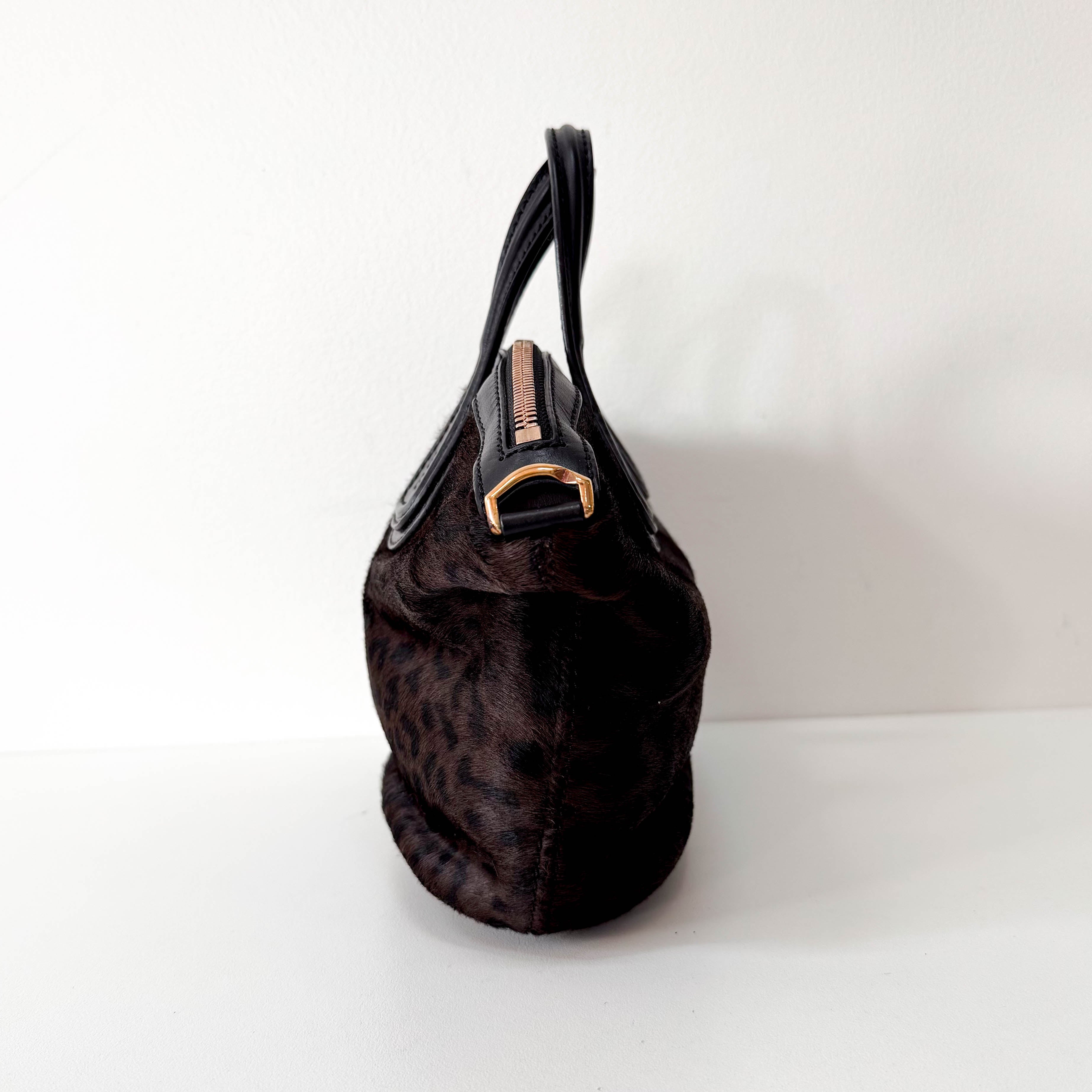 Leopard Print Pony Hair Handle Bag