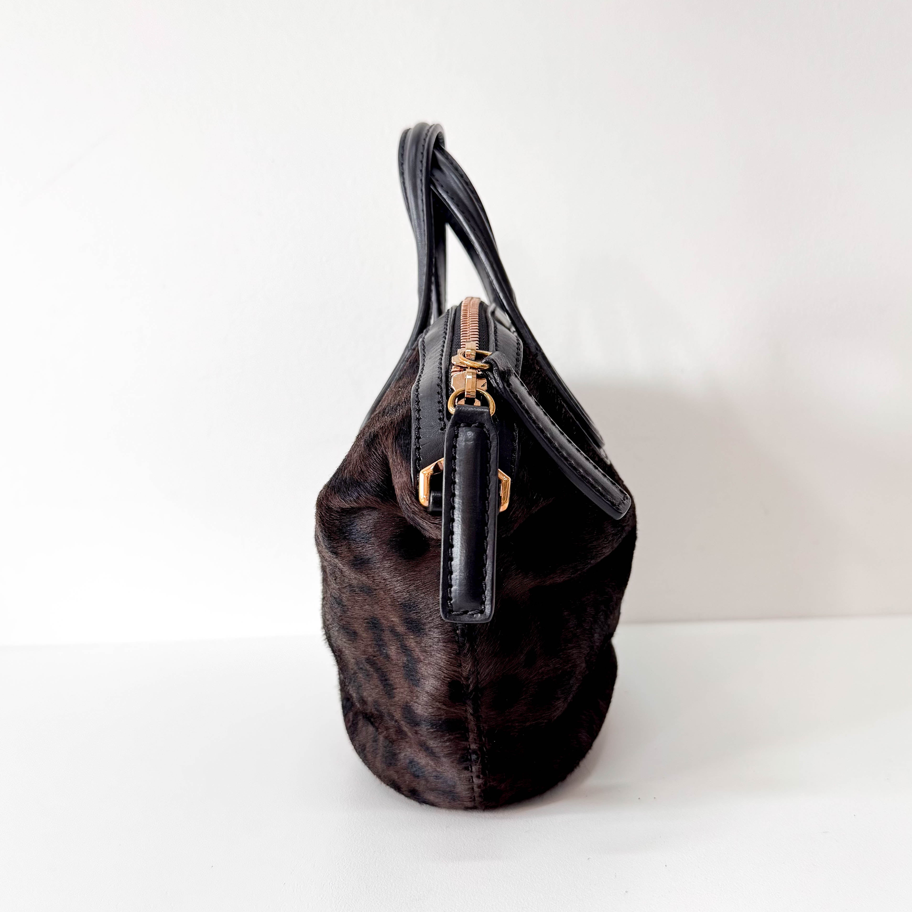 Leopard Print Pony Hair Handle Bag