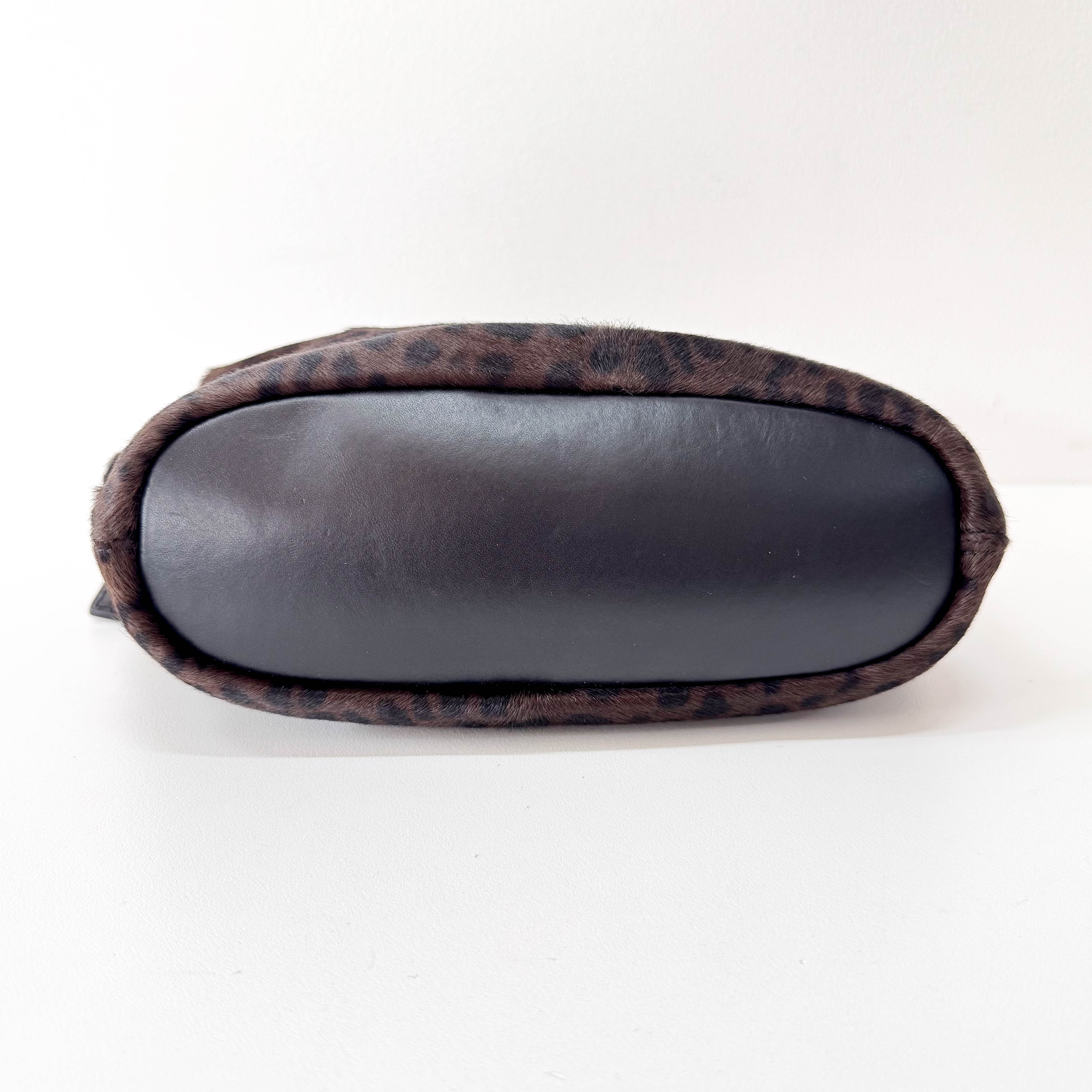 Leopard Print Pony Hair Handle Bag