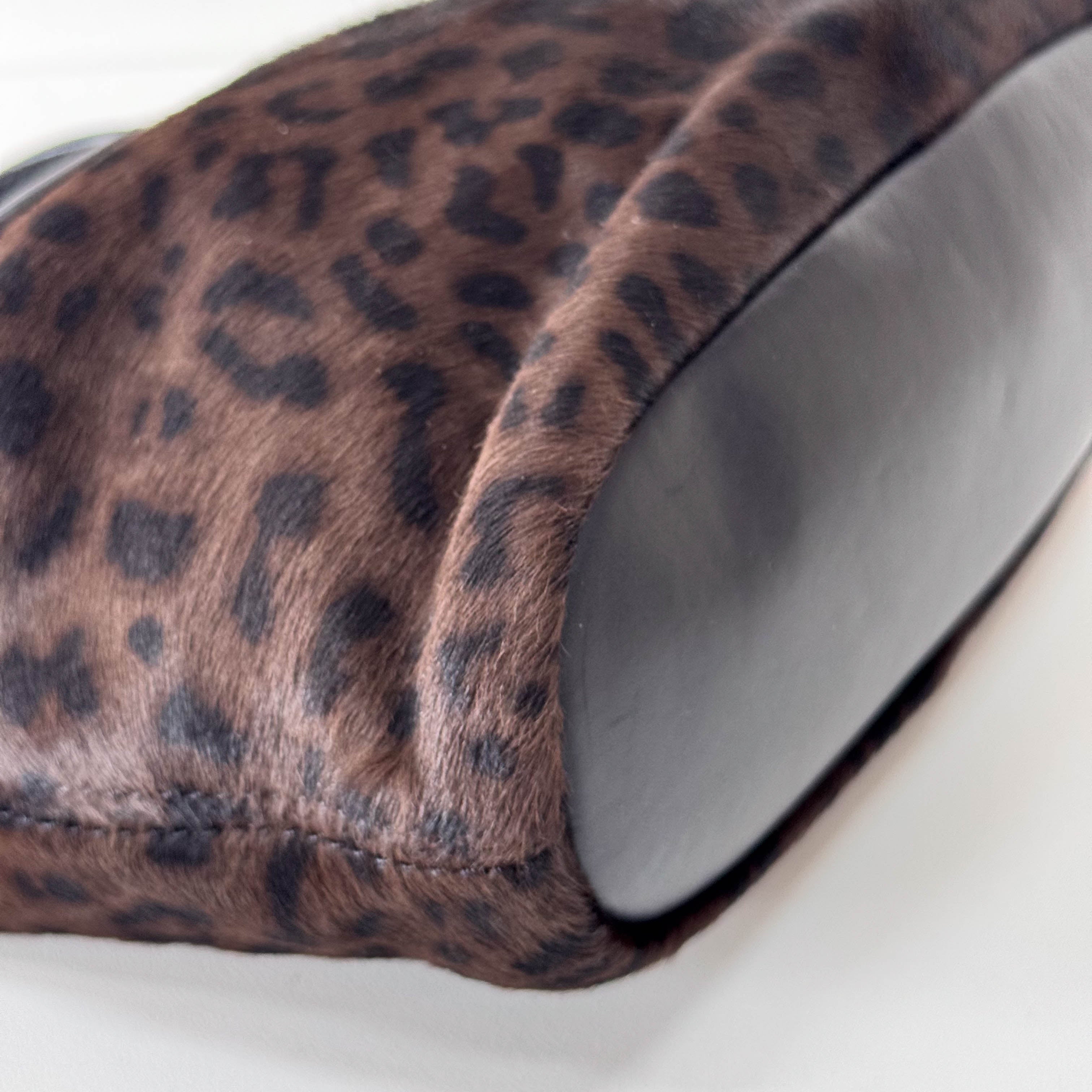 Leopard Print Pony Hair Handle Bag
