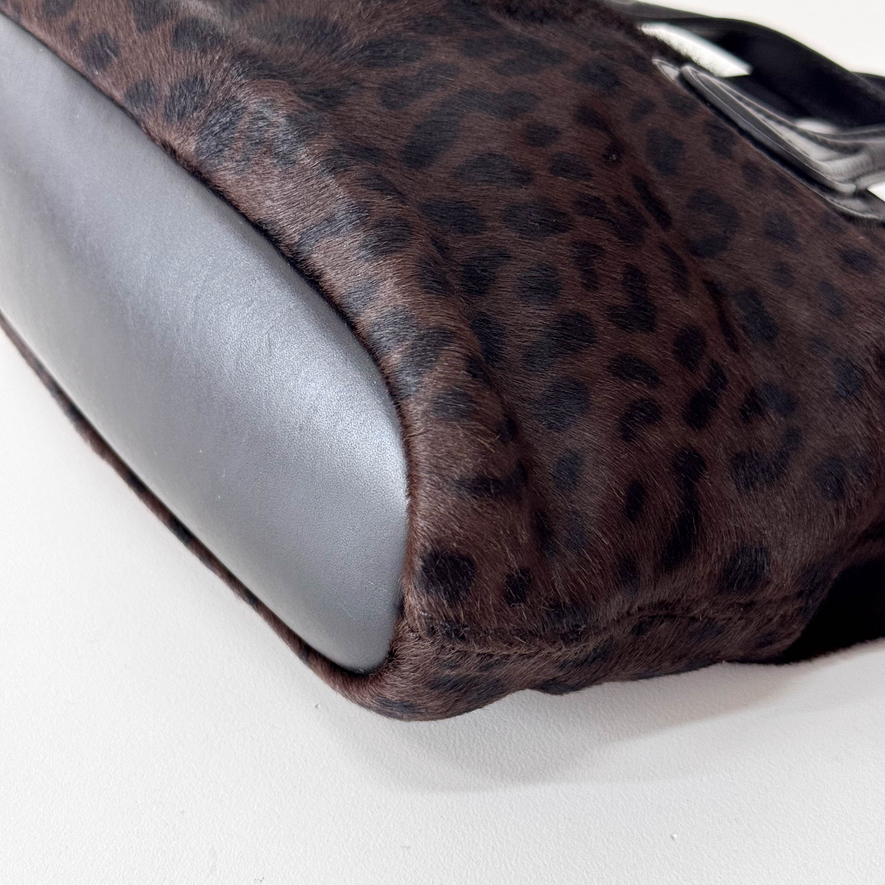 Leopard Print Pony Hair Handle Bag