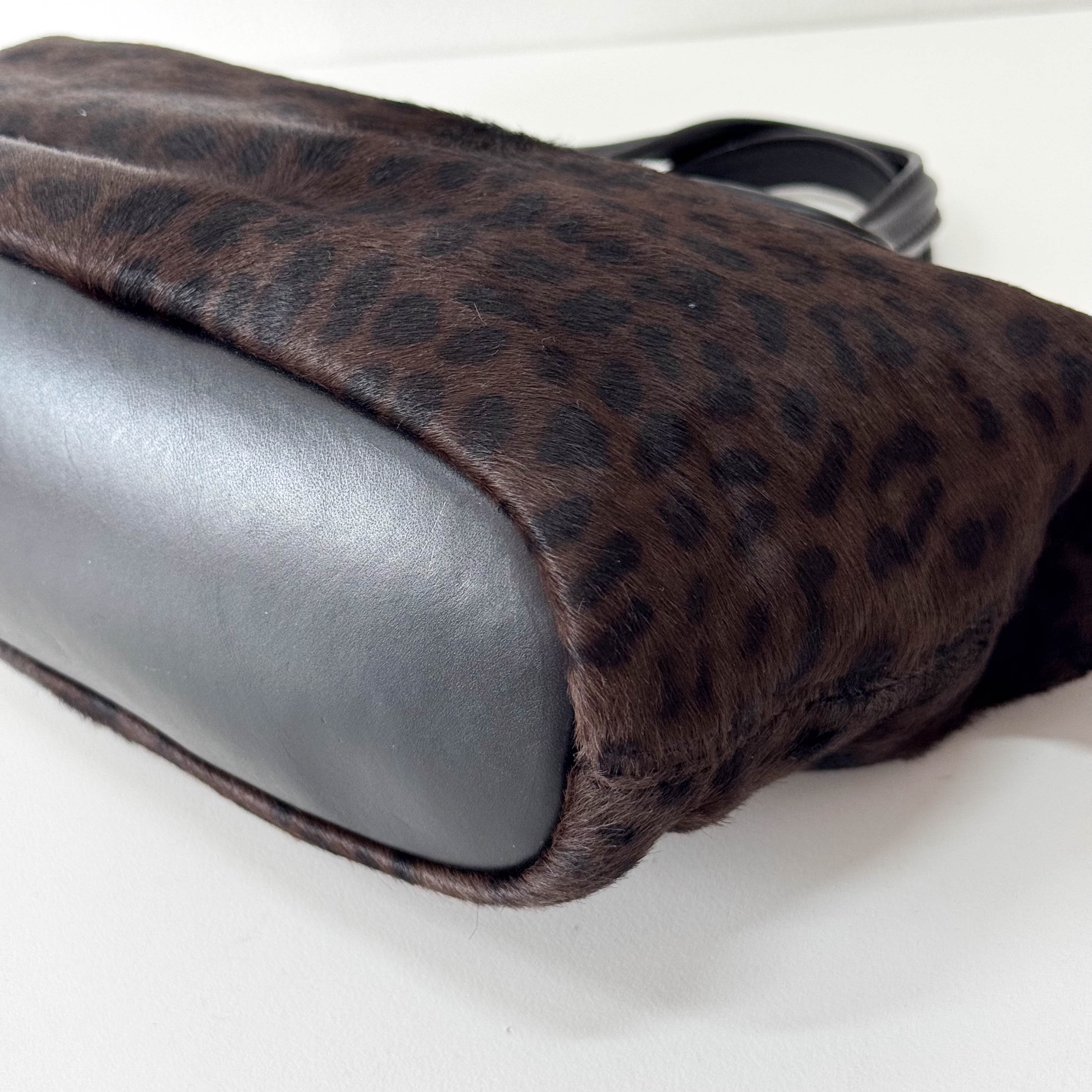 Leopard Print Pony Hair Handle Bag