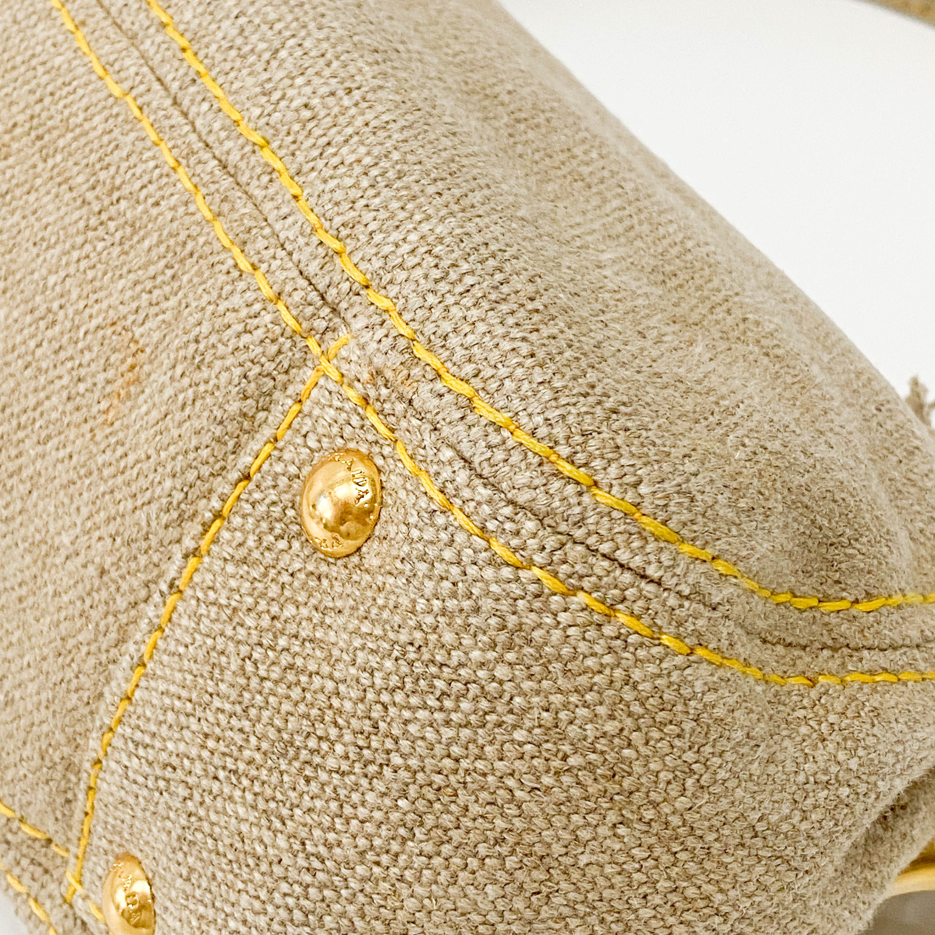 Beige Cotton Shoulder Bag