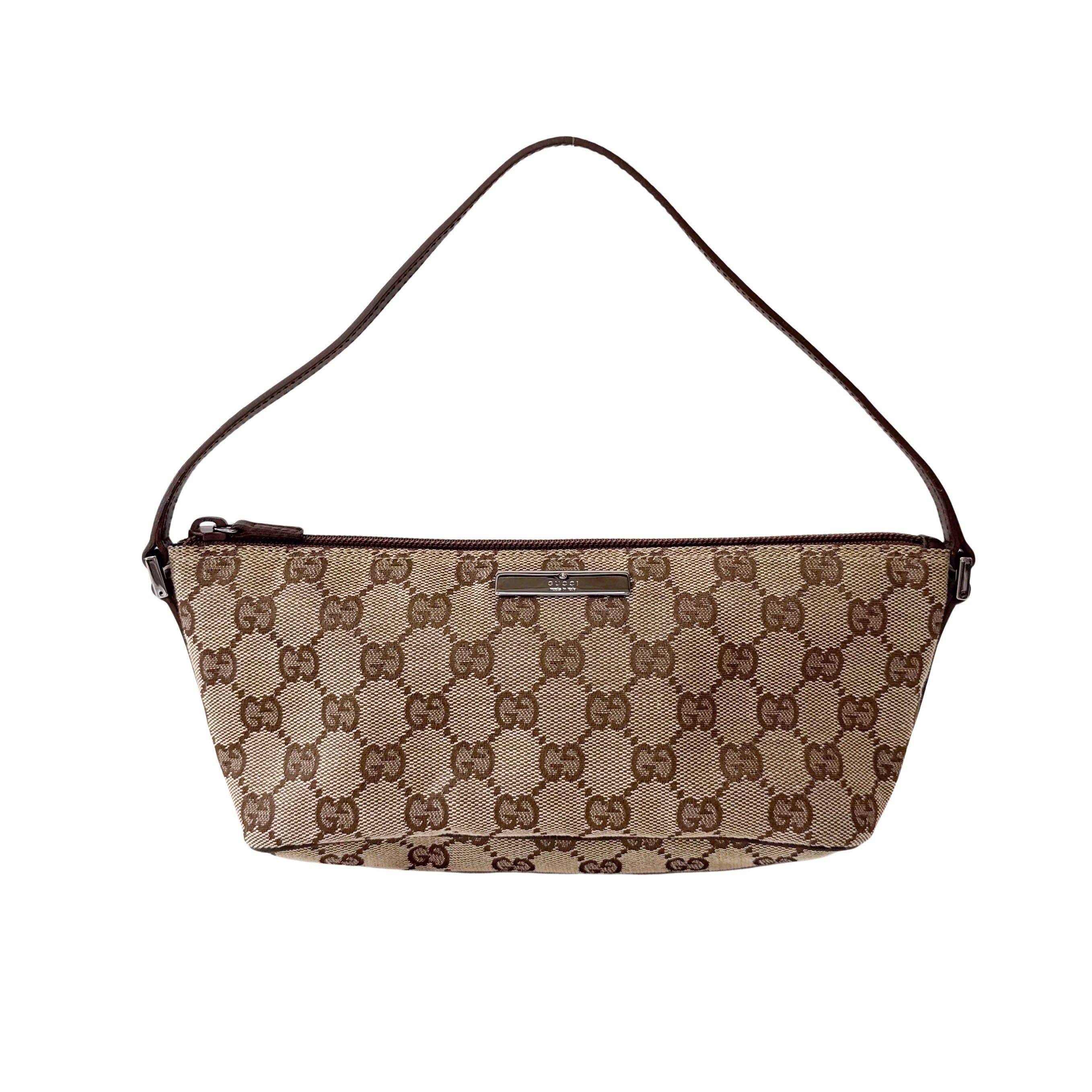Brown GG Canvas Hobo Pochette Bag