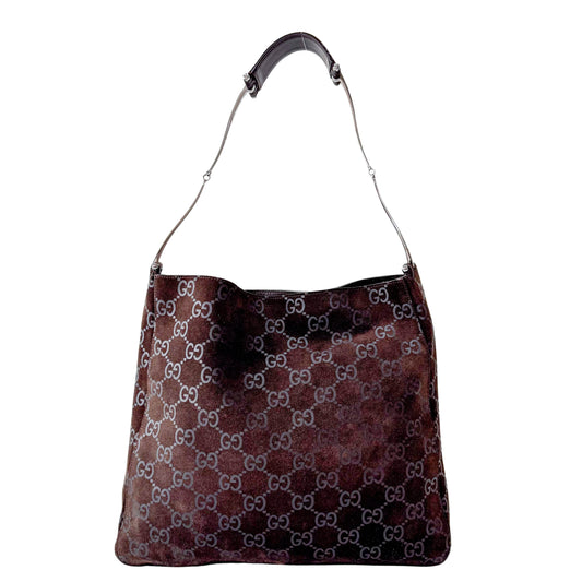 Brown Suede Shoulder Bag