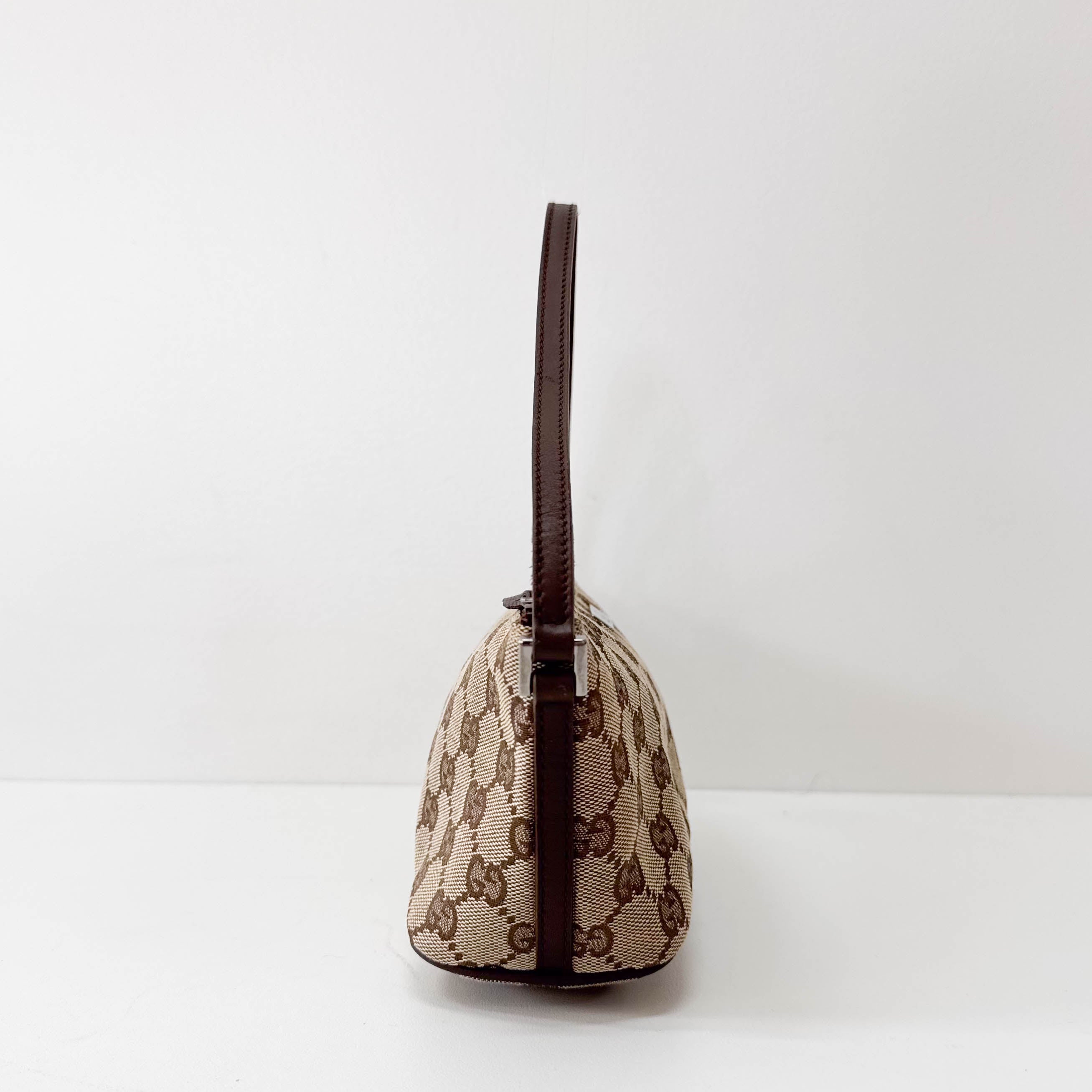 Brown GG Canvas Hobo Pochette Bag