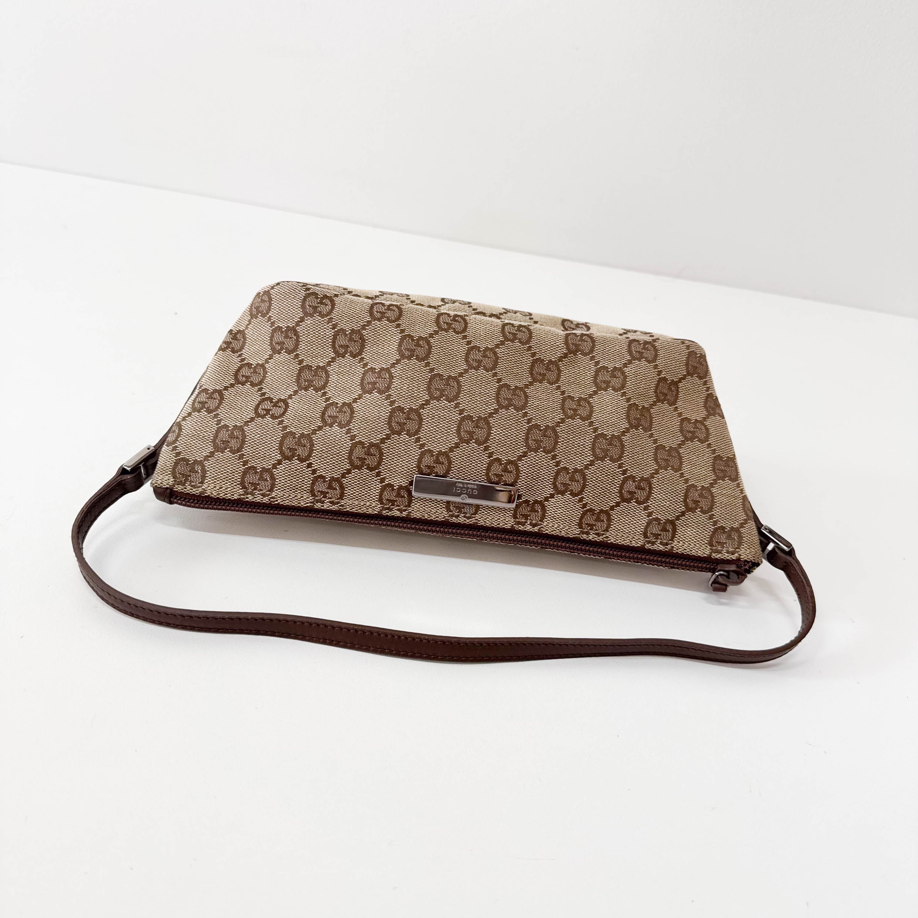 Brown GG Canvas Hobo Pochette Bag