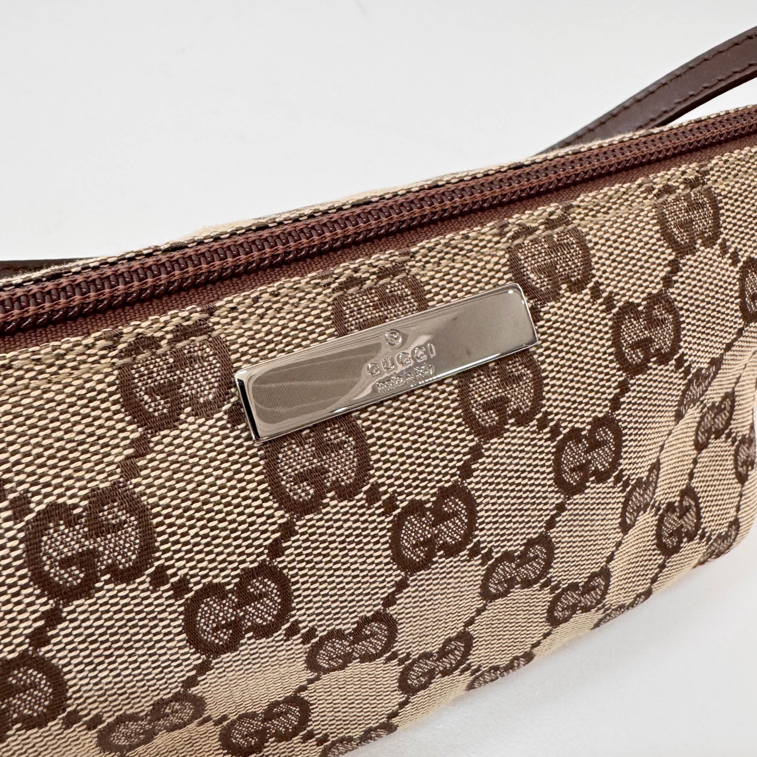 Brown GG Canvas Hobo Pochette Bag