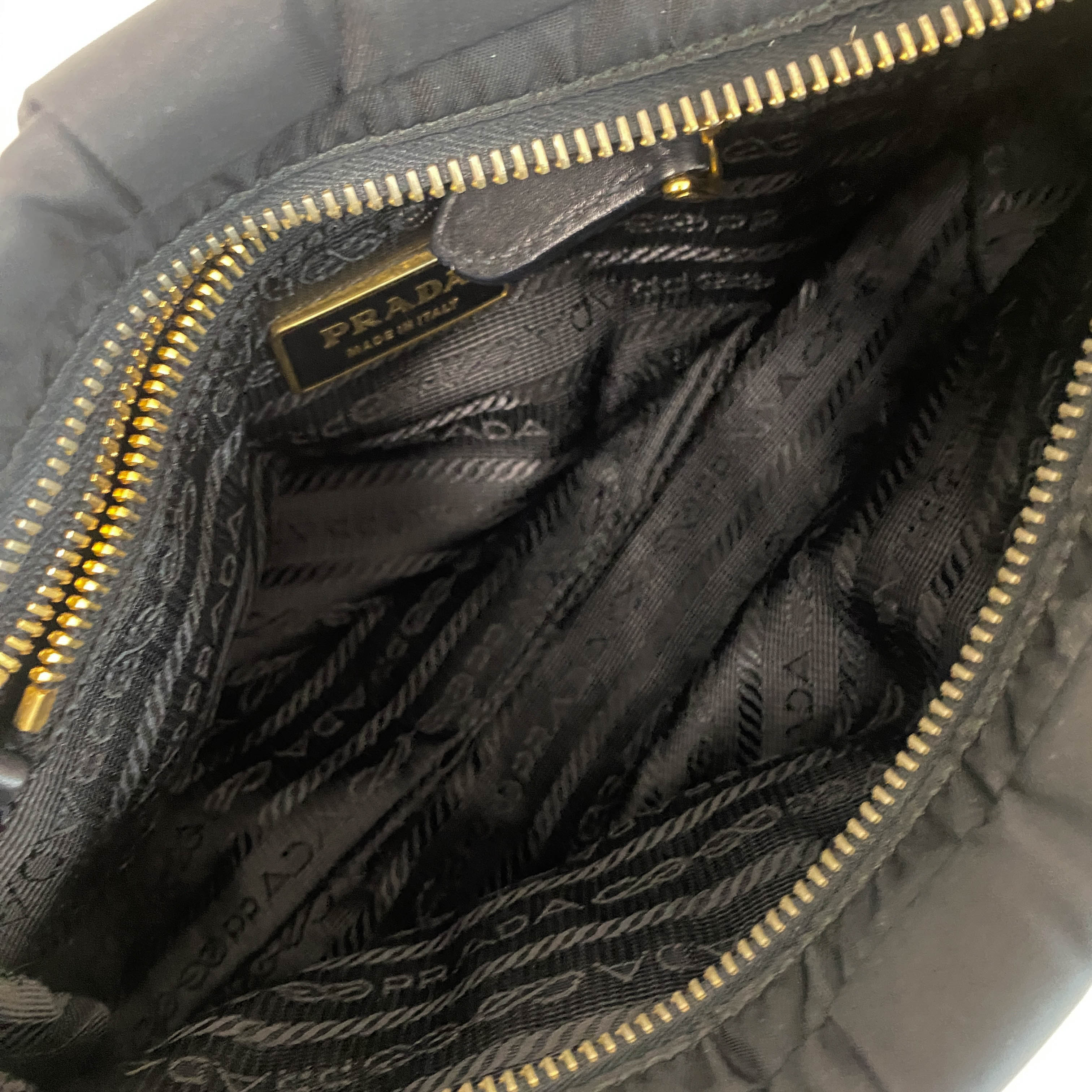 Black Nylon Tessuto Top Handle Bag