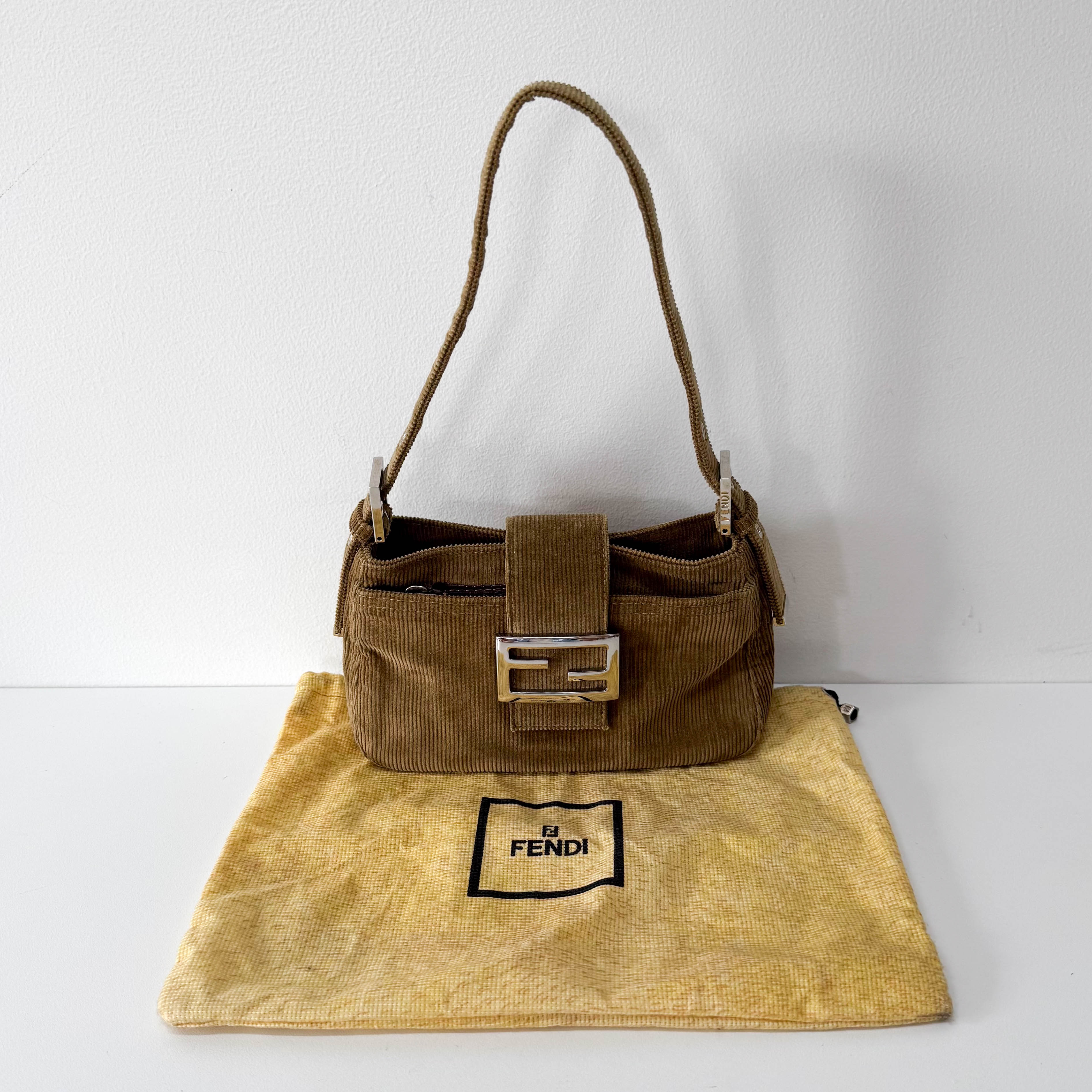 Corduroy Brown Shoulder Bag