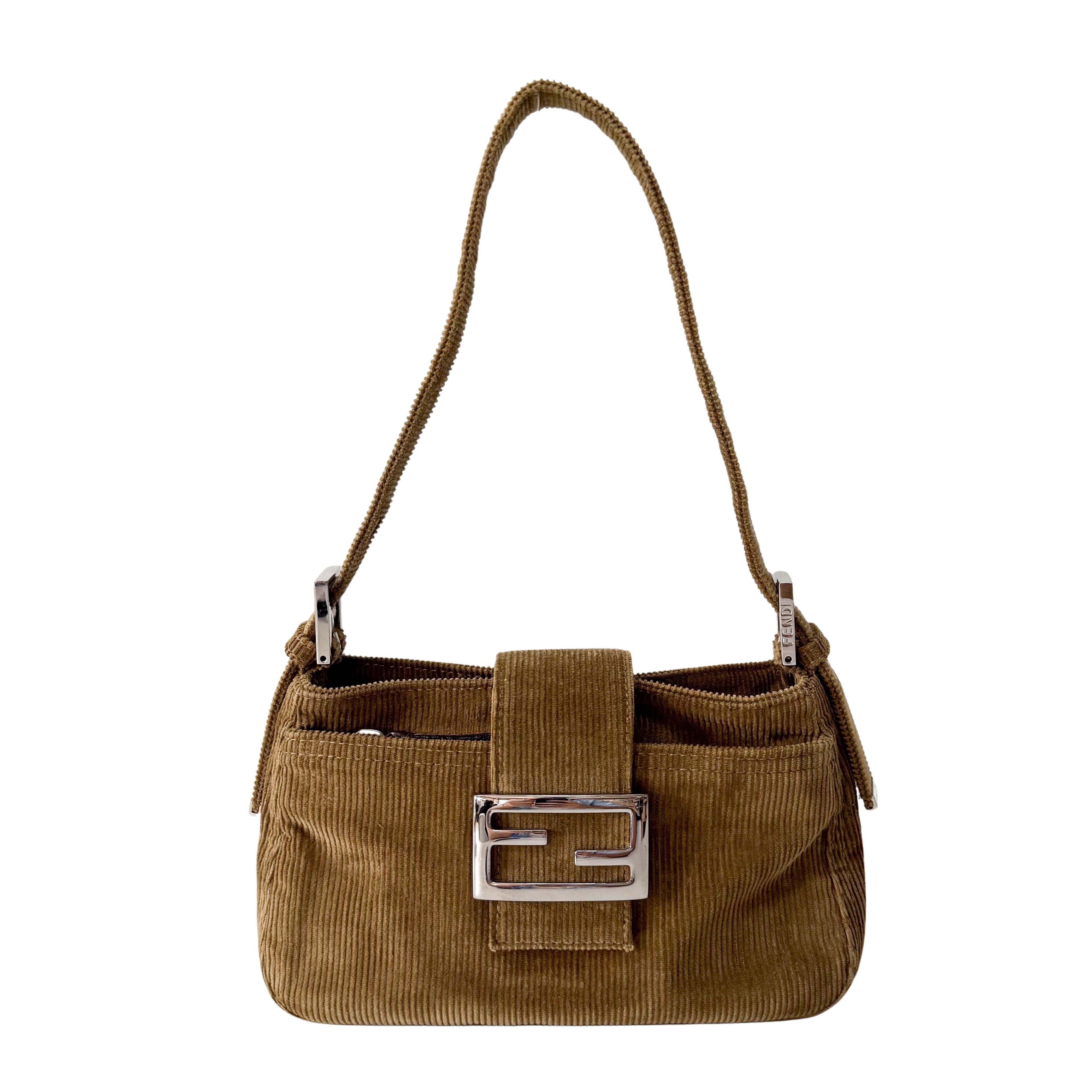 Corduroy Brown Shoulder Bag