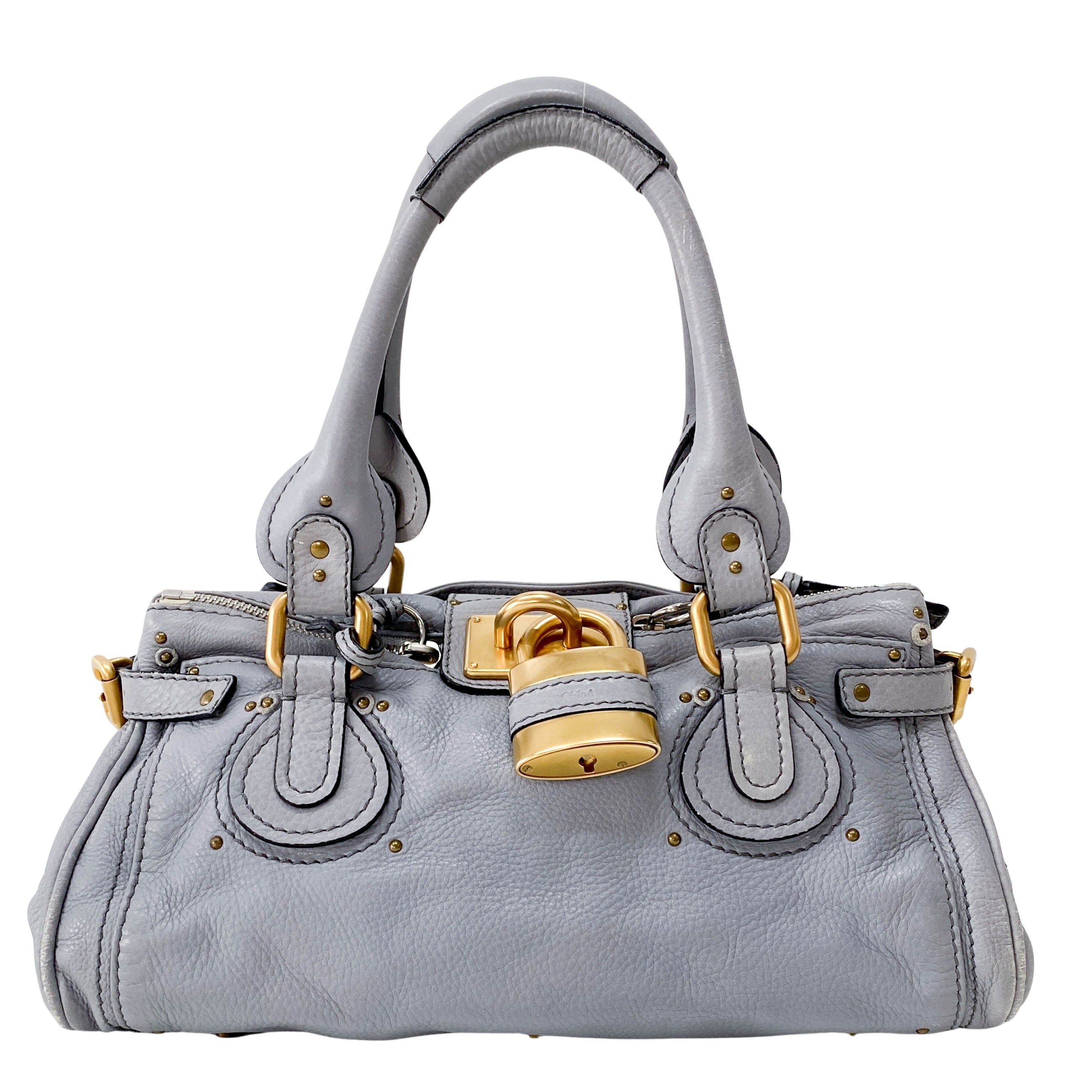Paddington Grey Leather Shoulder Bag