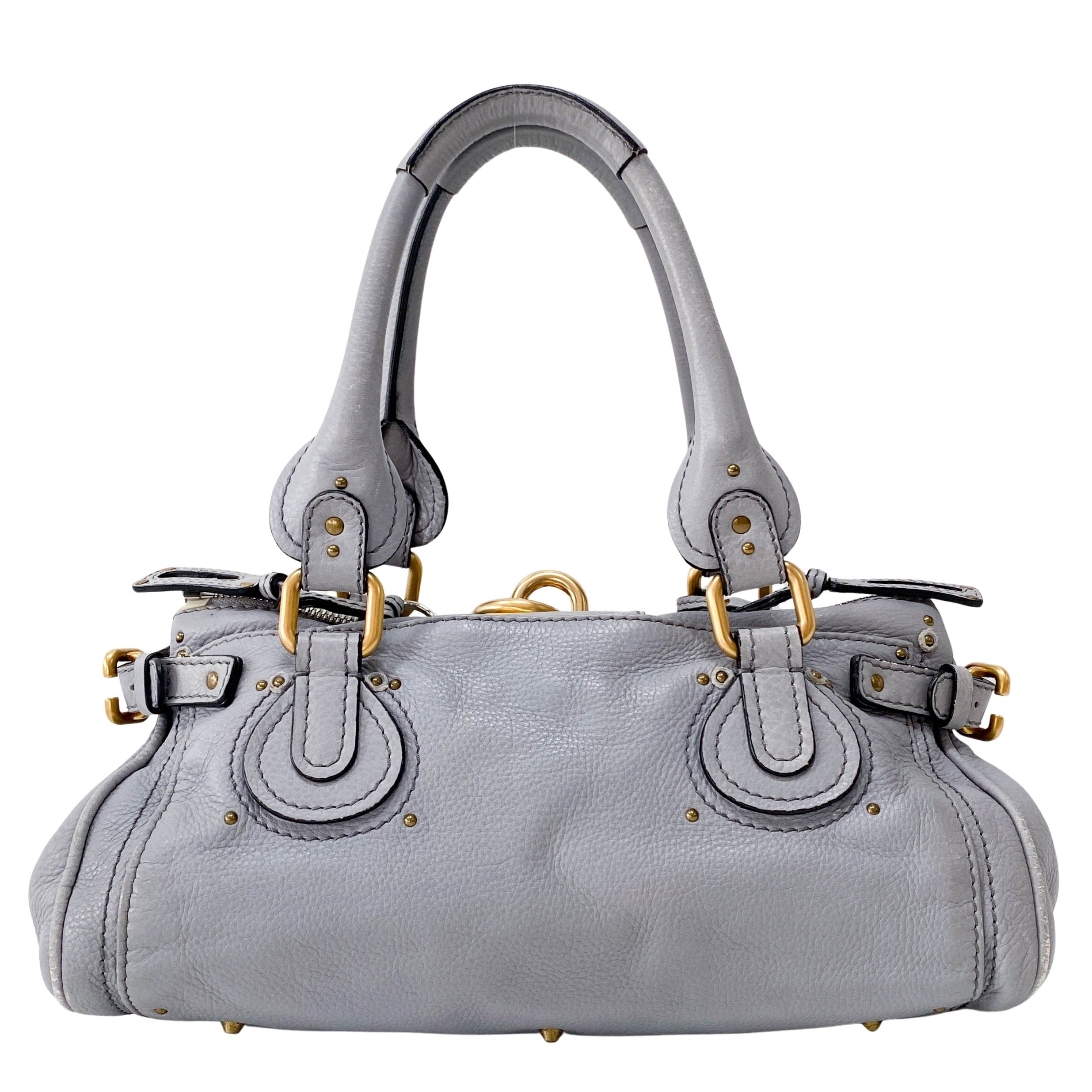 Paddington Grey Leather Shoulder Bag