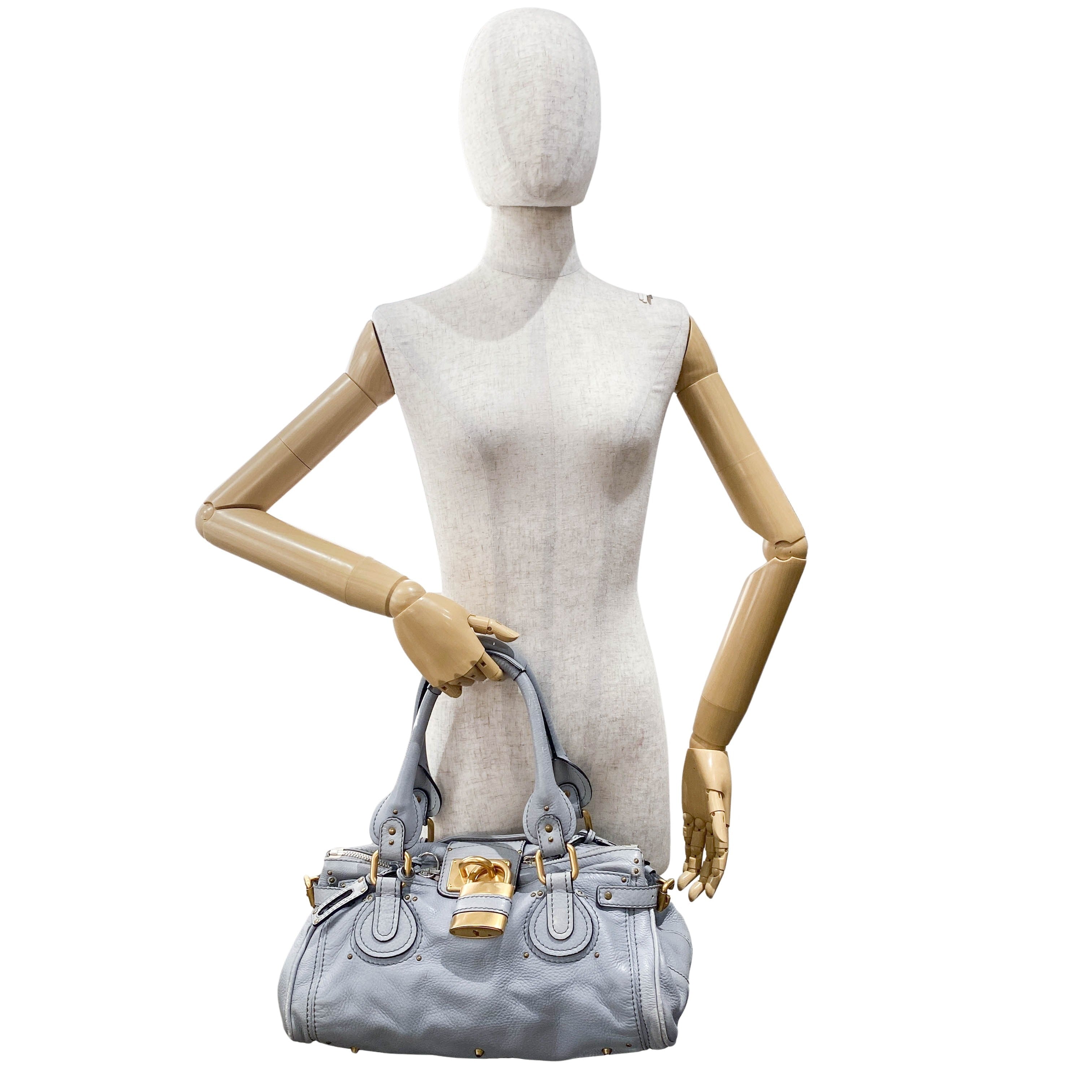 Paddington Grey Leather Shoulder Bag