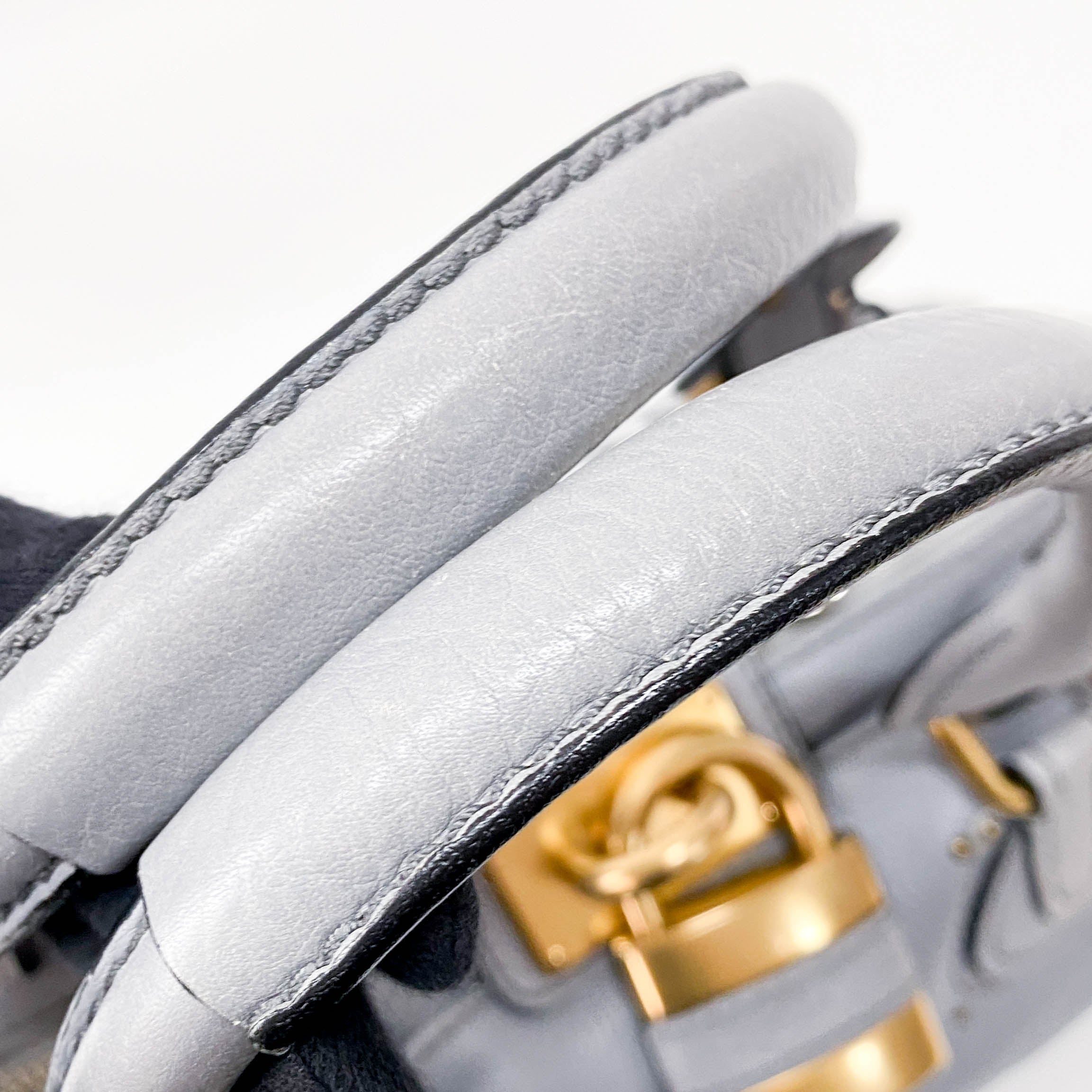 Paddington Grey Leather Shoulder Bag