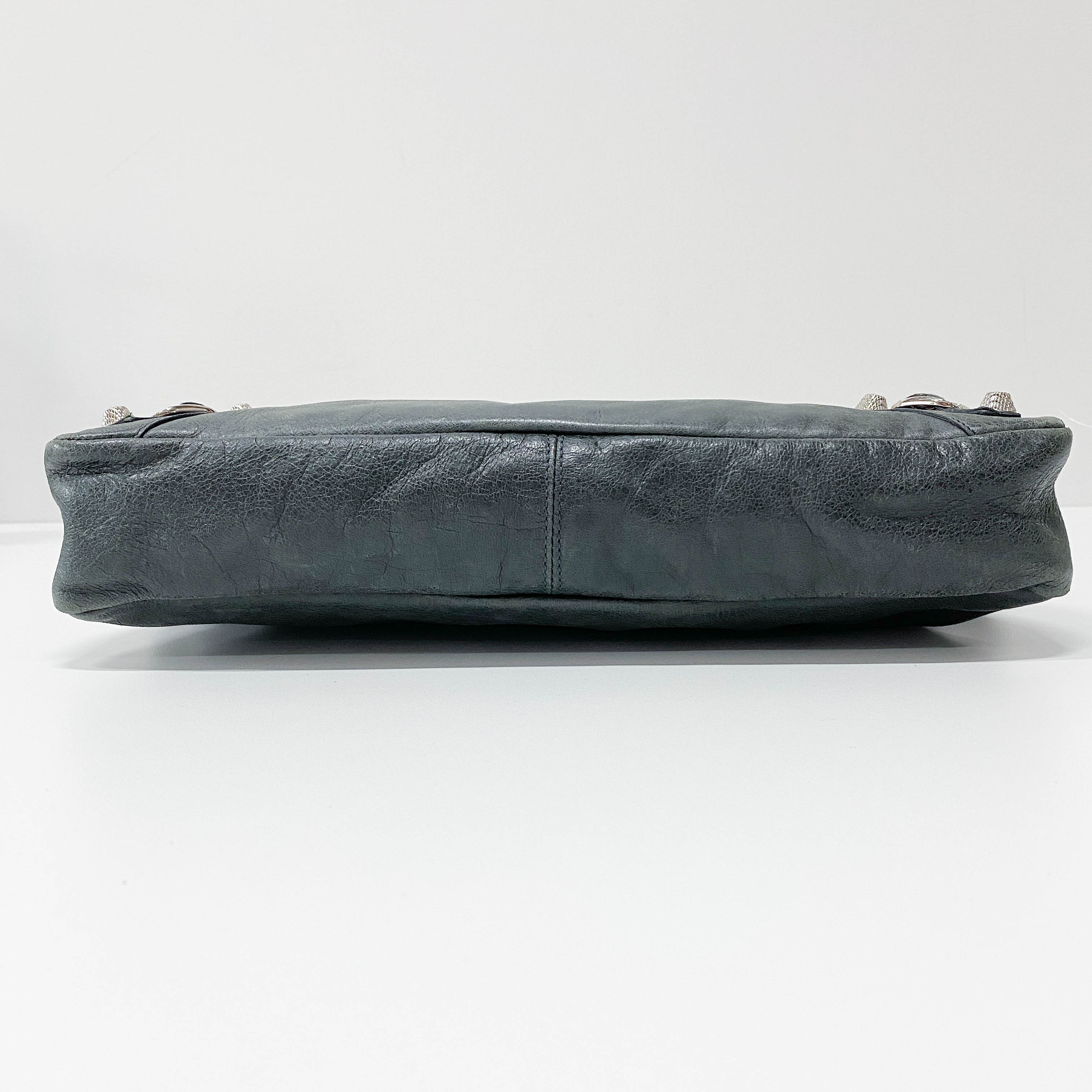 The First Grey Leather Two Way Bag