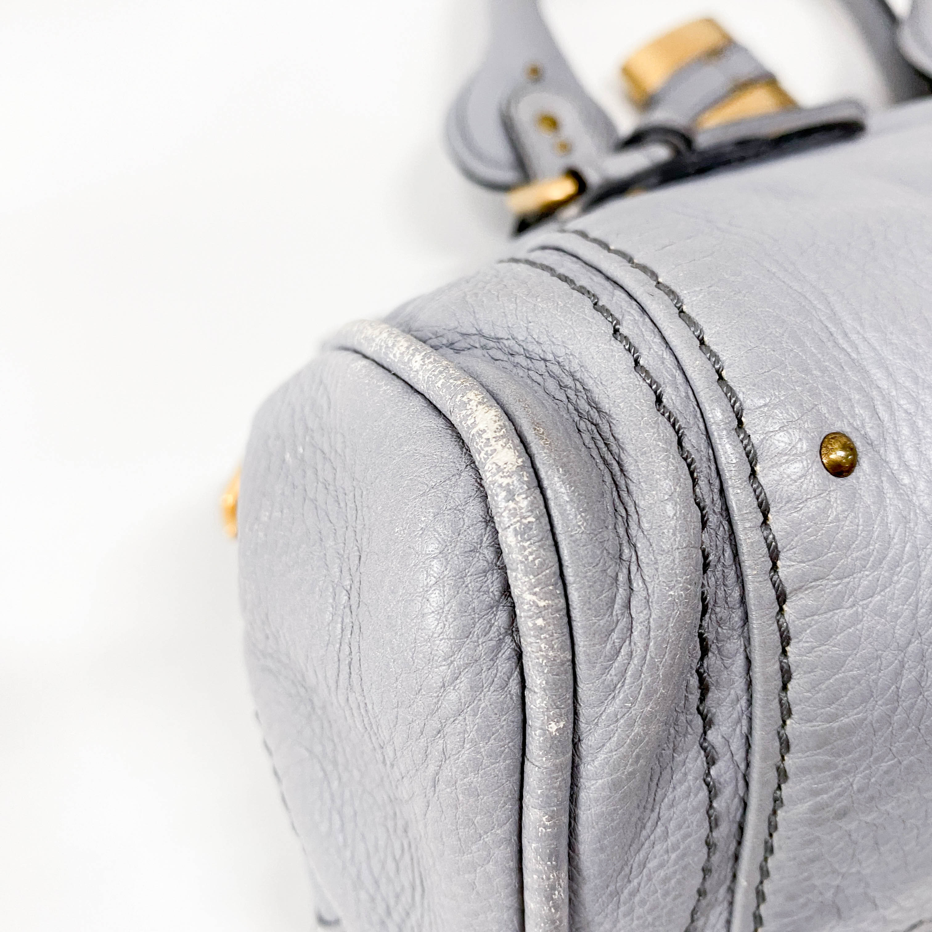 Paddington Grey Leather Shoulder Bag