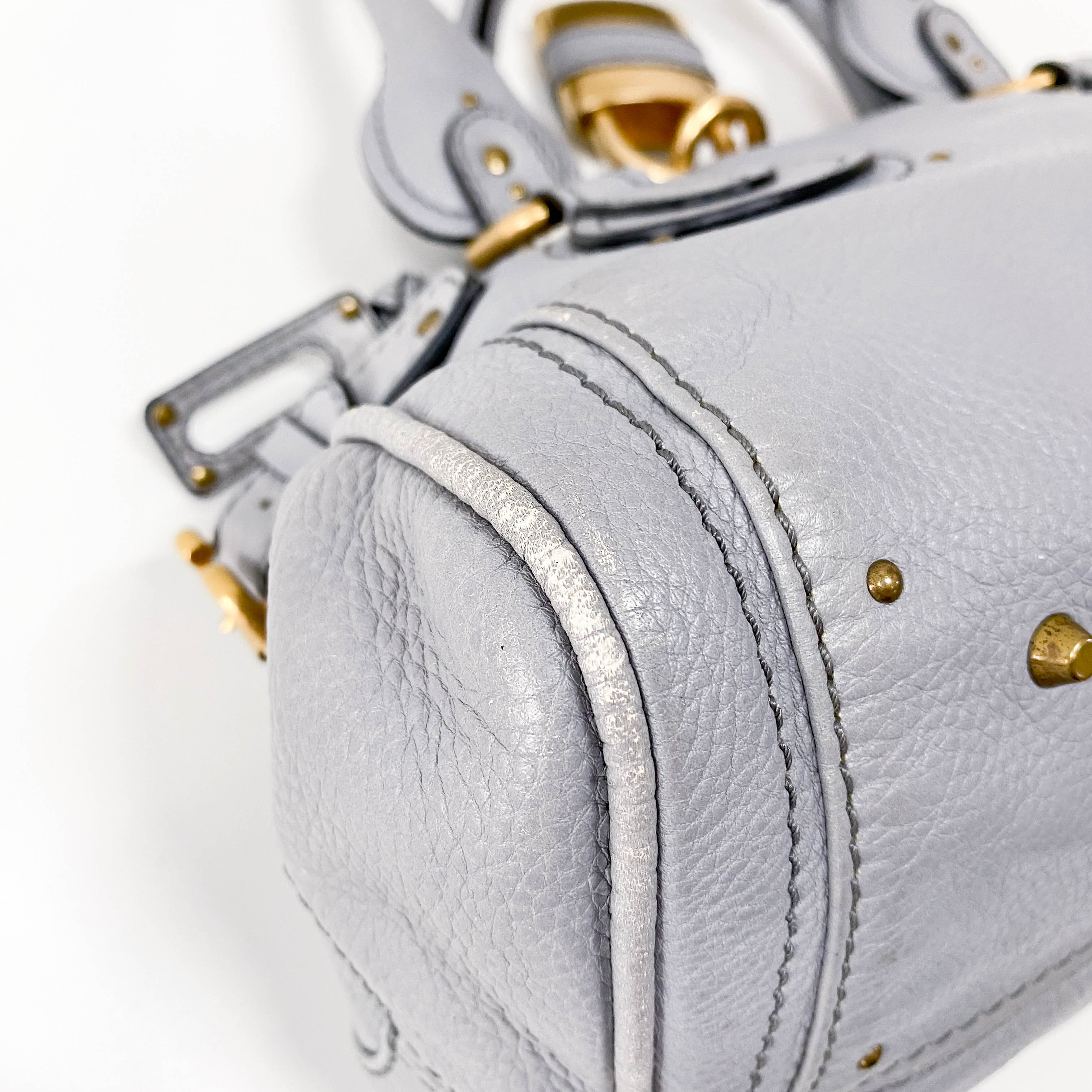 Paddington Grey Leather Shoulder Bag