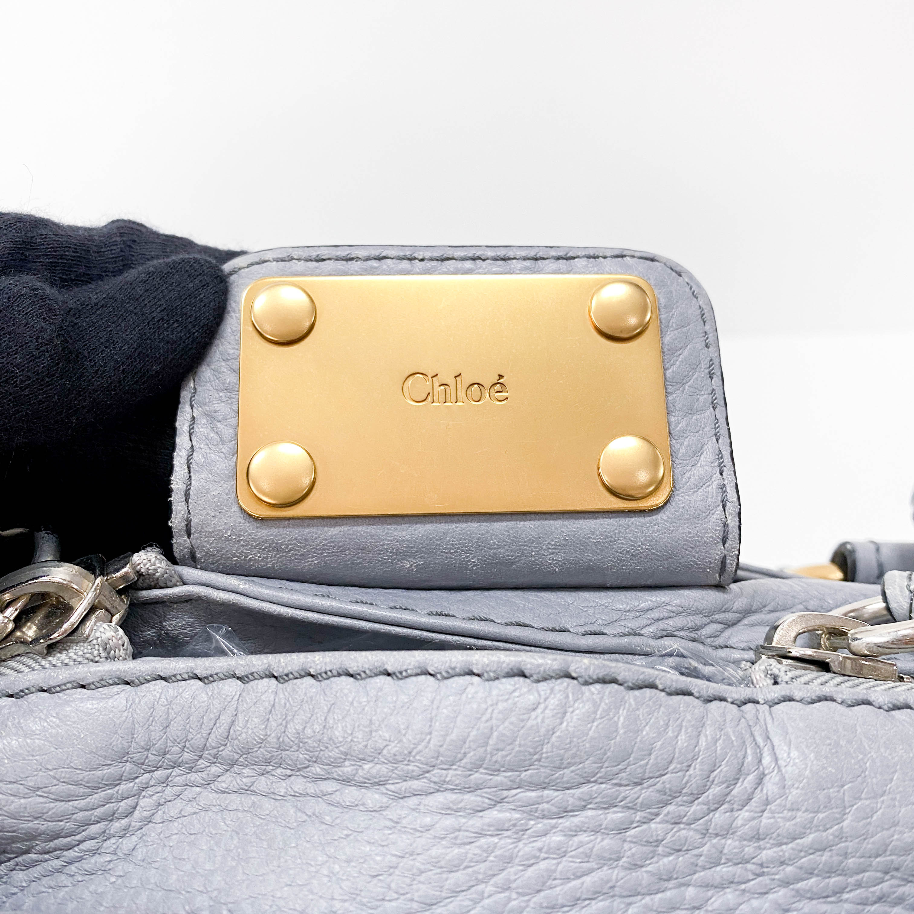 Paddington Grey Leather Shoulder Bag