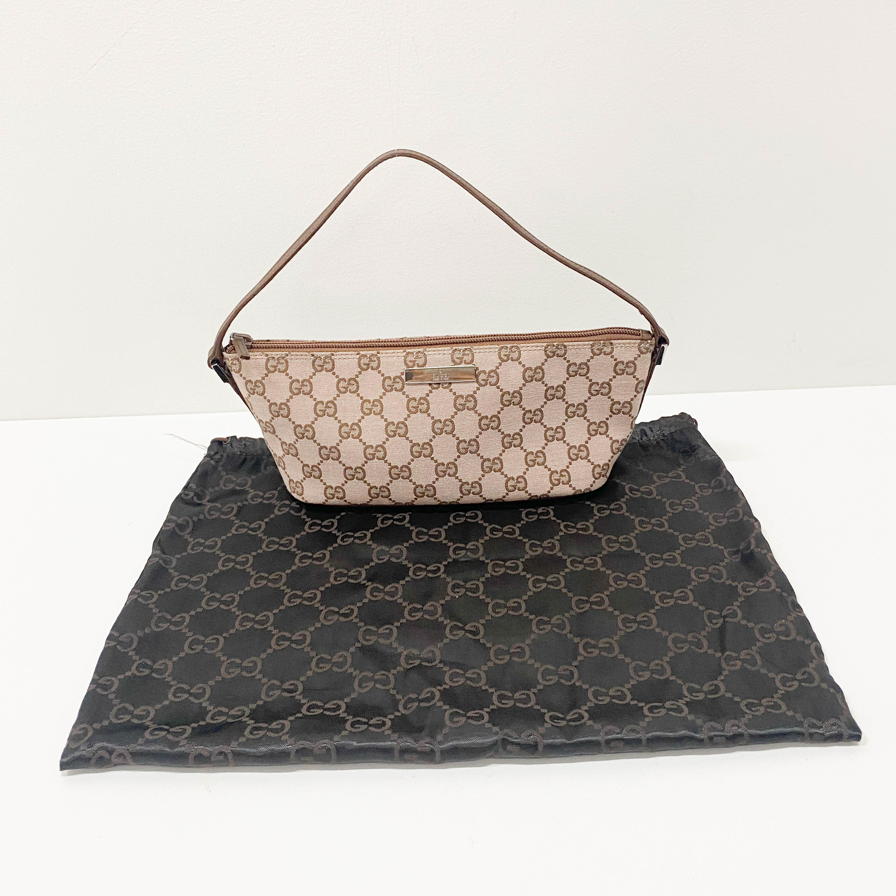 Boat GG Canvas Brown Pouch