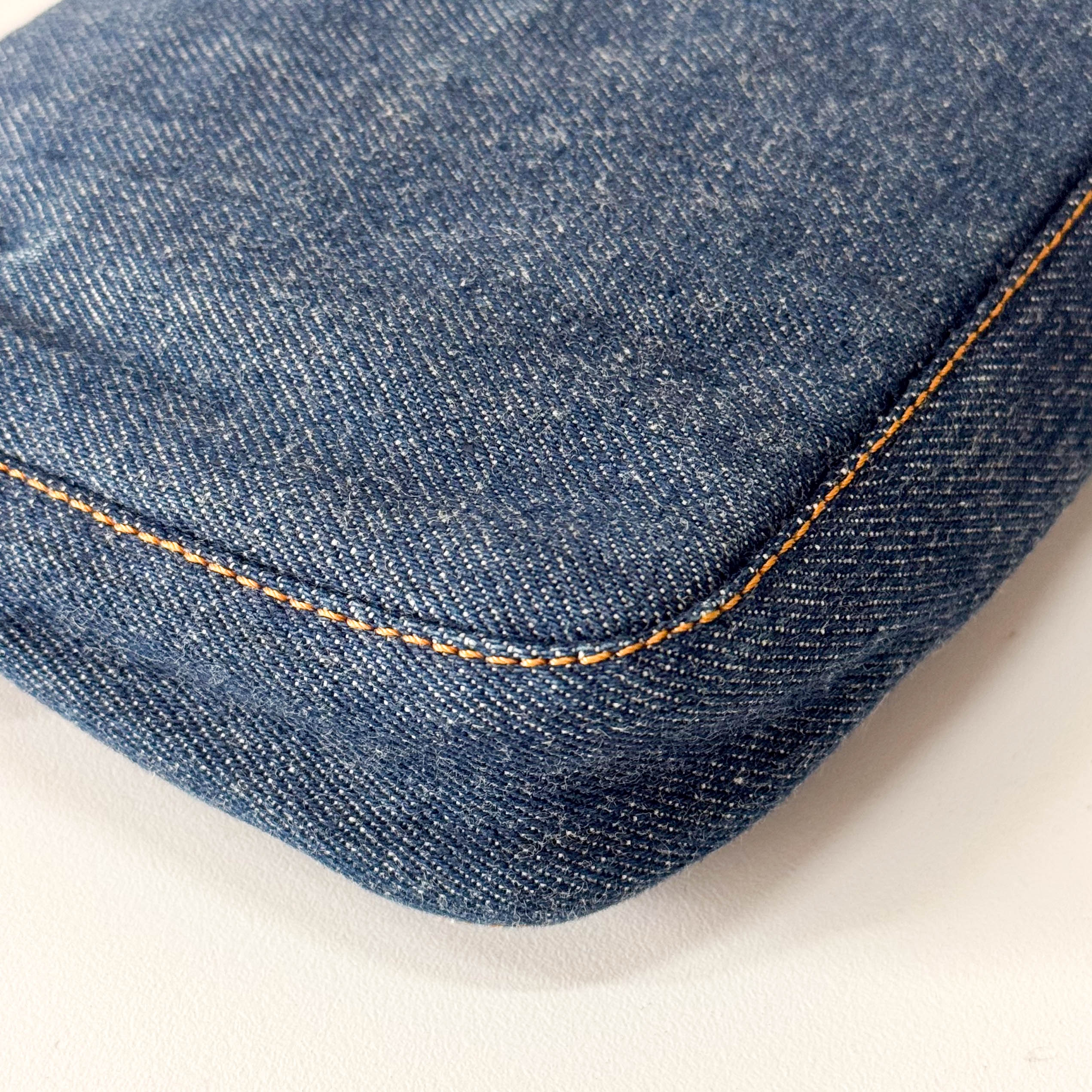 Baguette Blue Denim Shoulder Bag