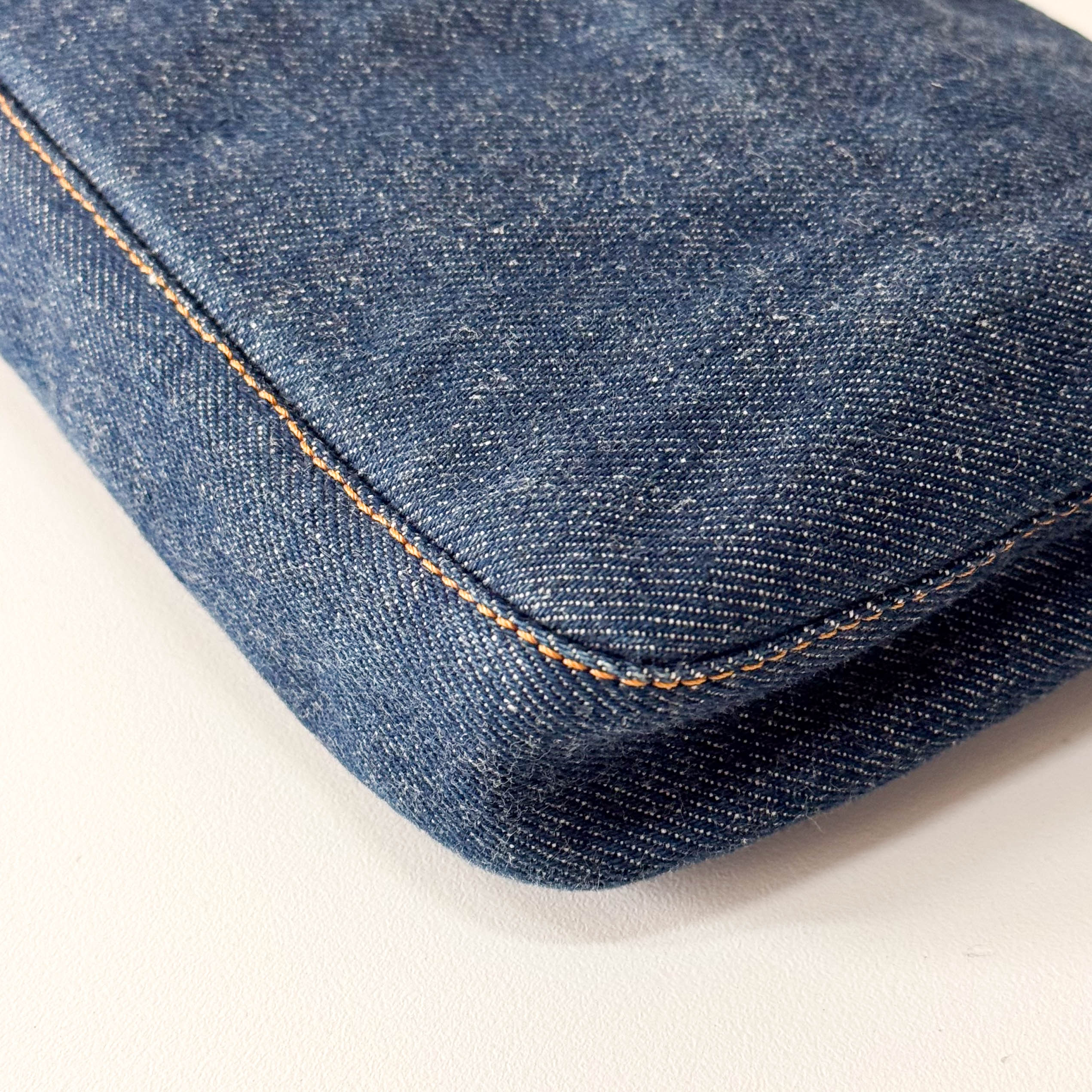 Baguette Blue Denim Shoulder Bag