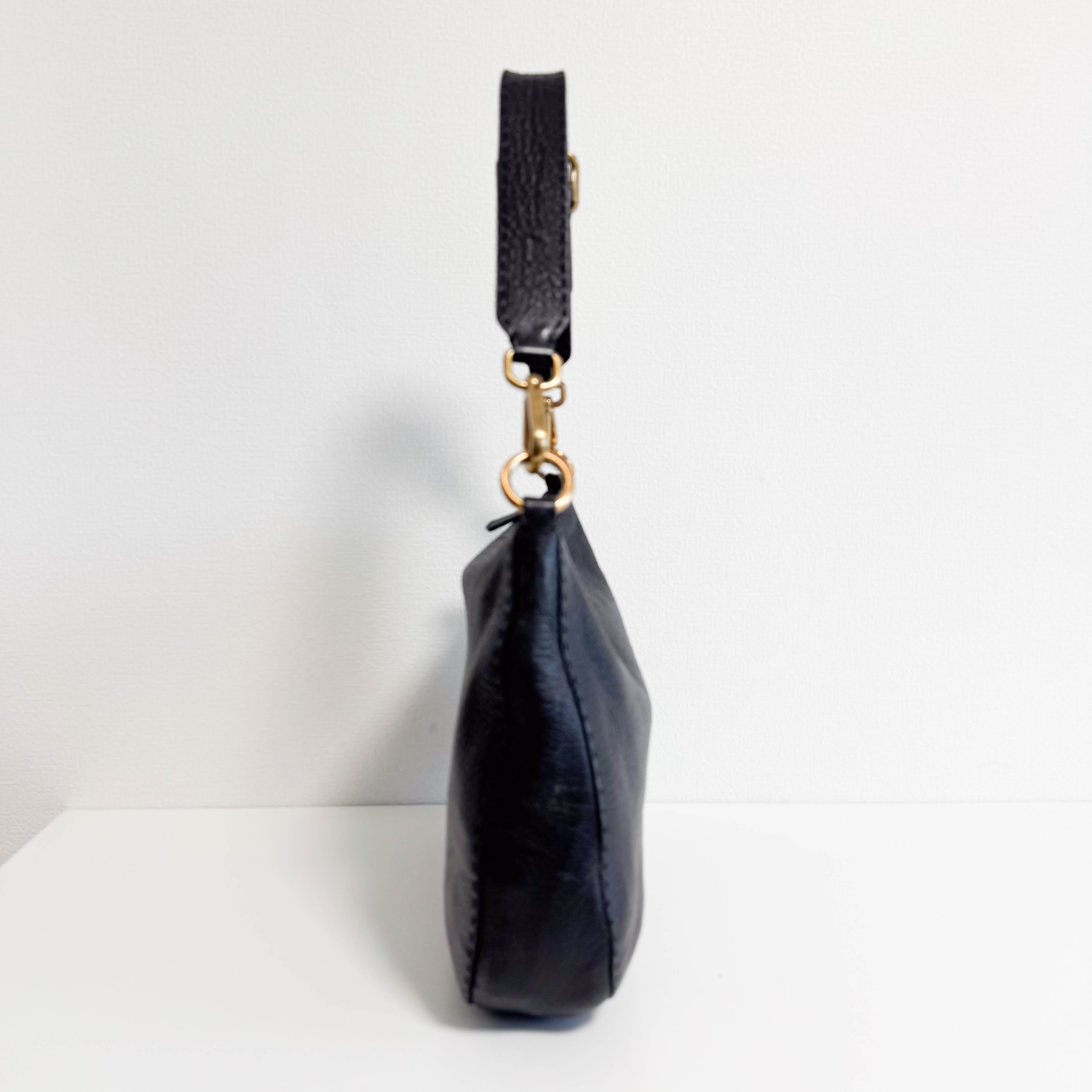 Vintage Leather Black Shoulder Bag