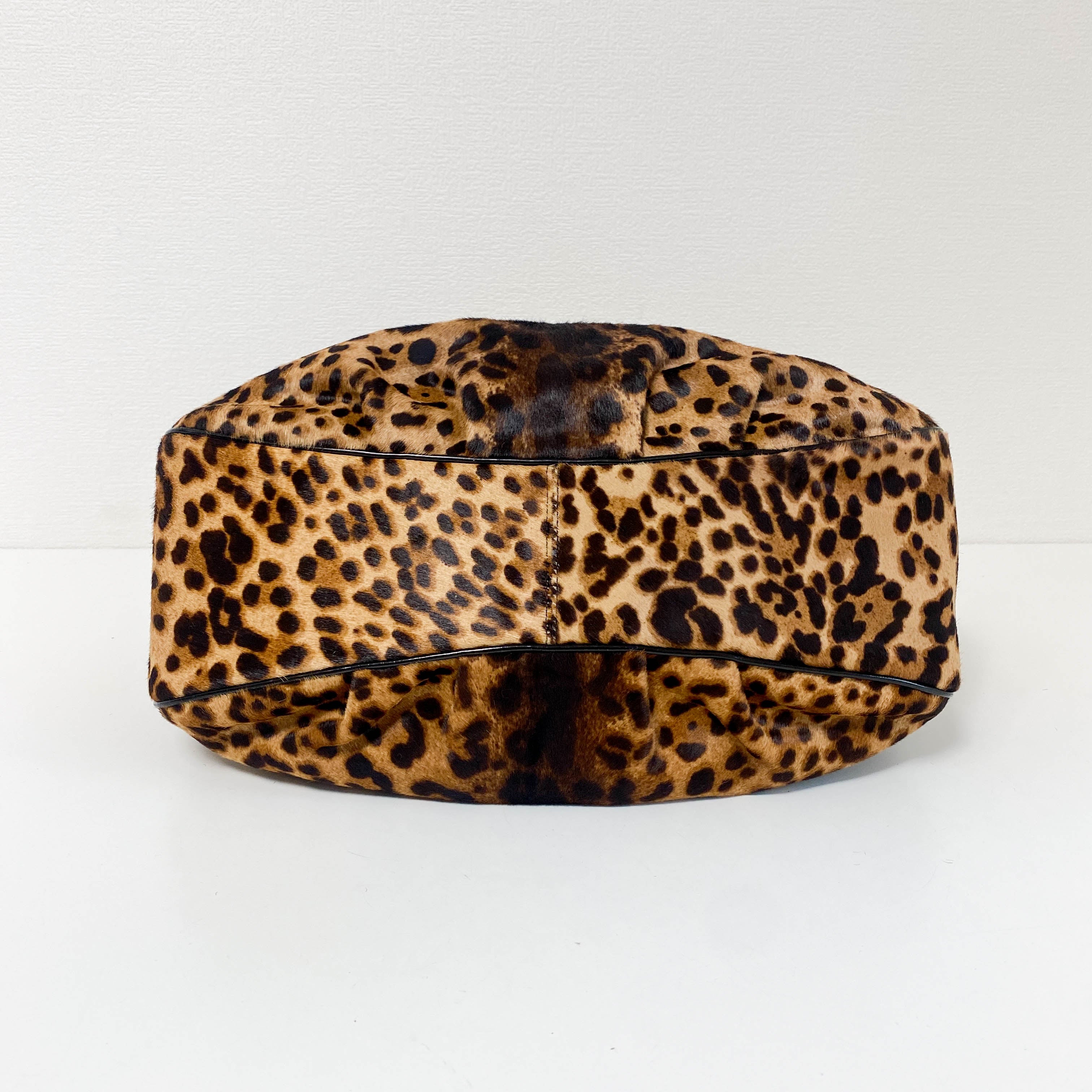 Large Baguette Leopard Pony Hair Shoulder Bag