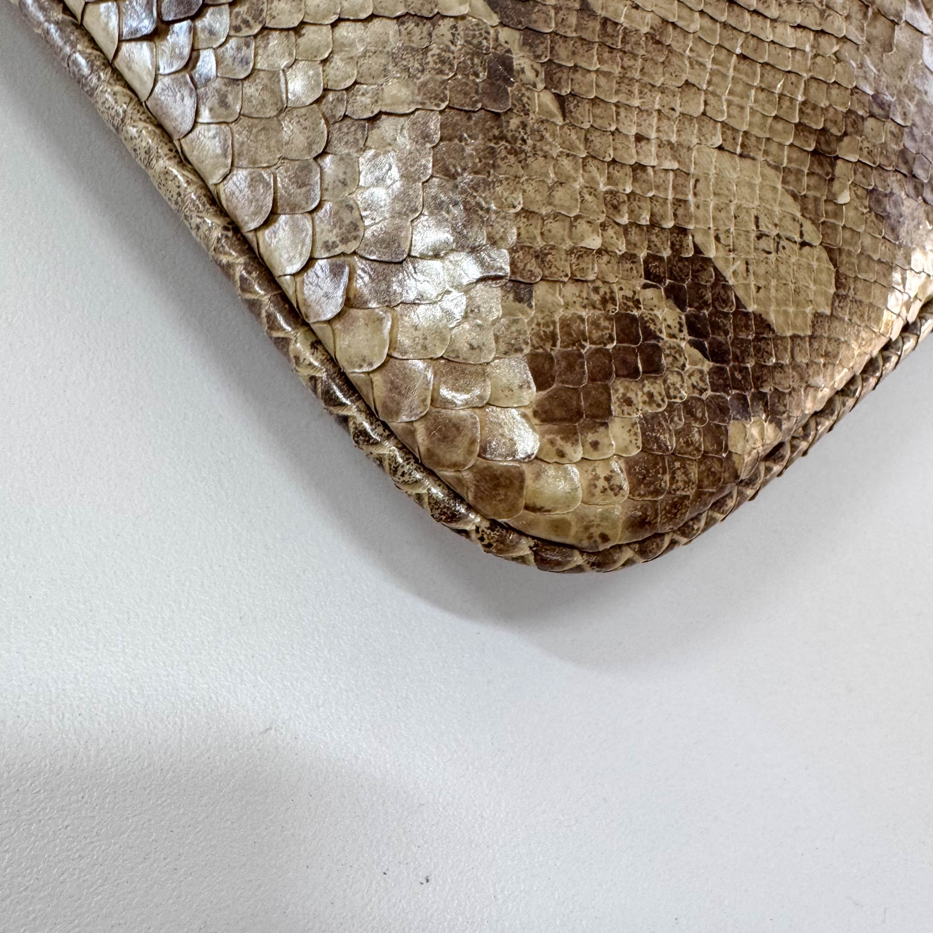 Metallic Leather Drawstring Bag