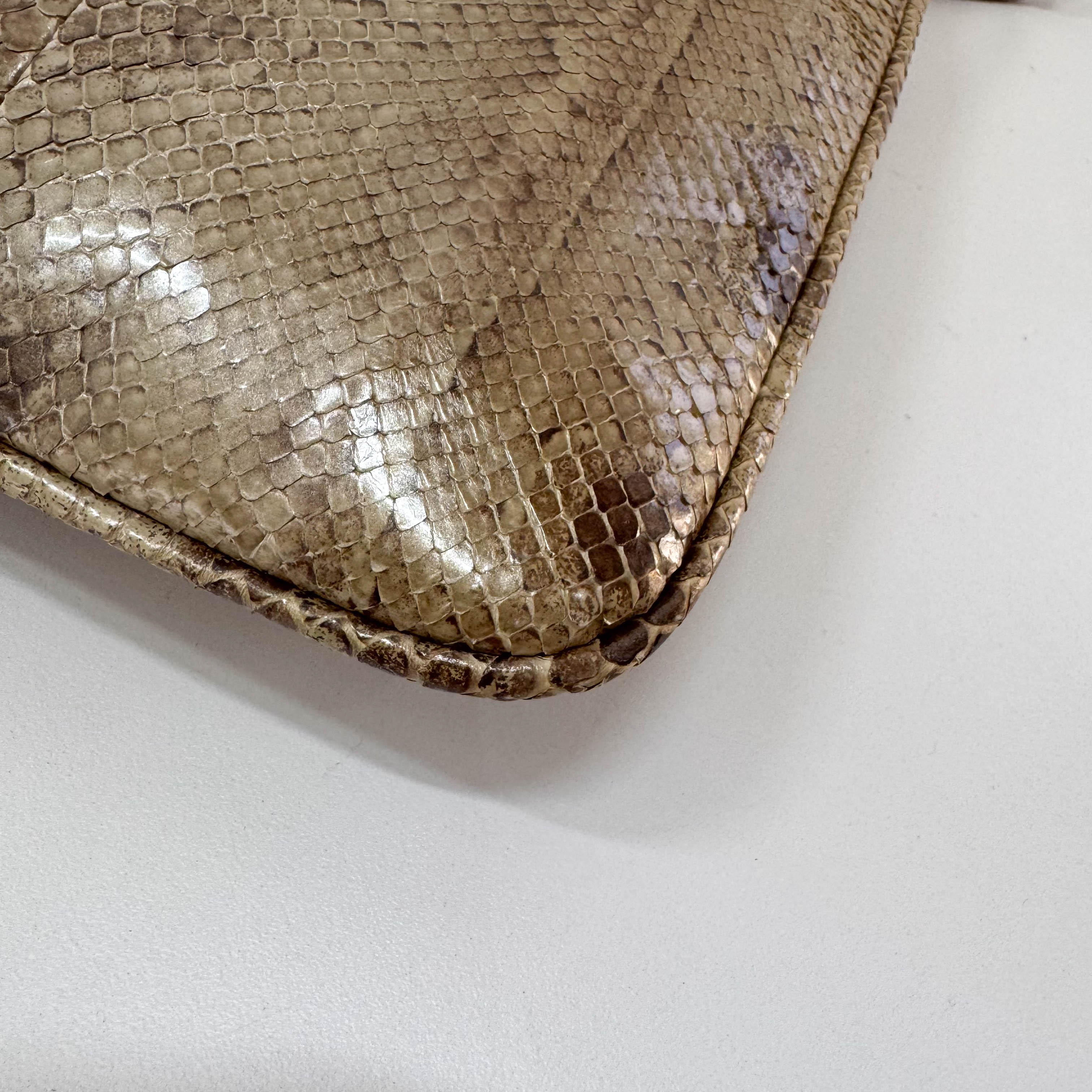 Metallic Leather Drawstring Bag