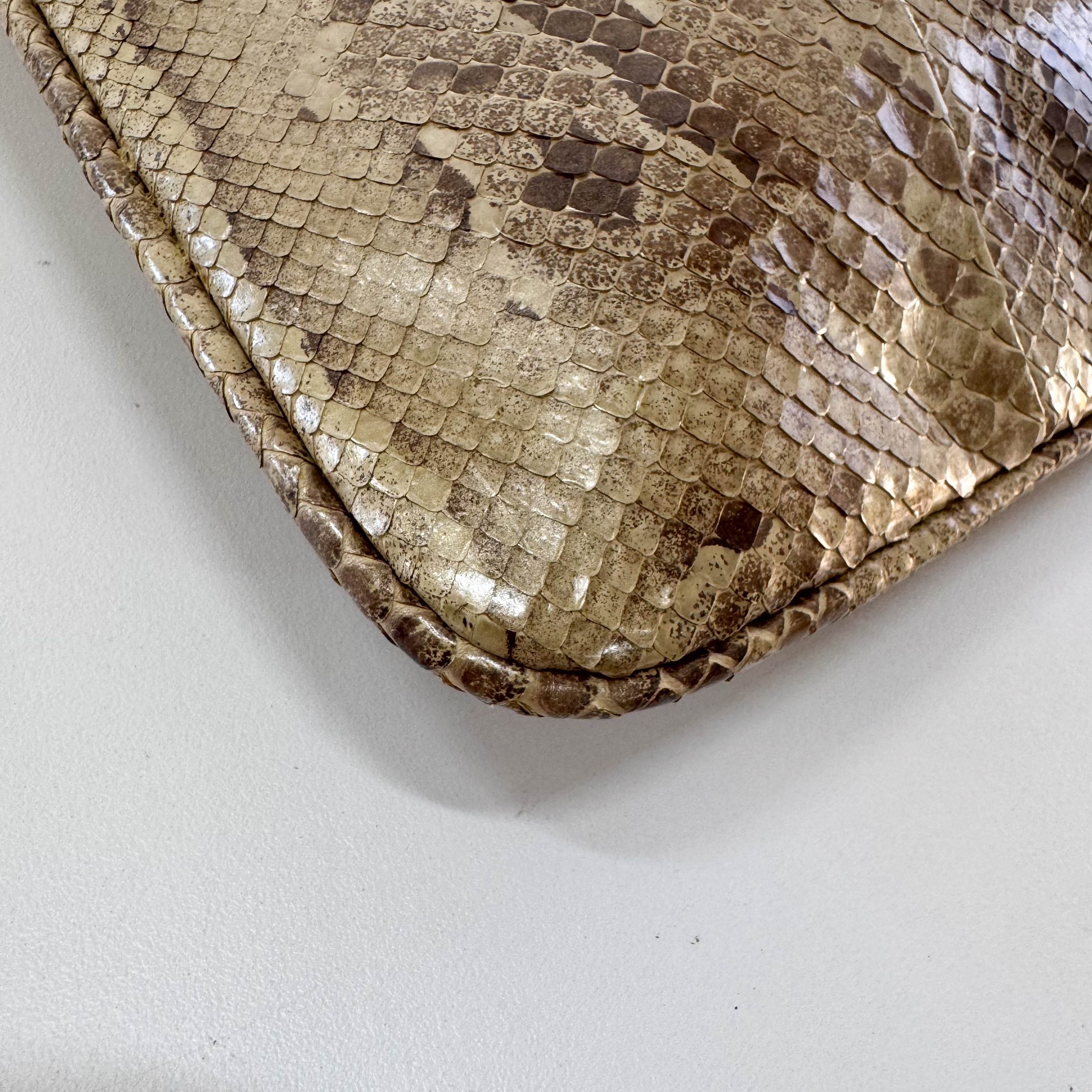 Metallic Leather Drawstring Bag