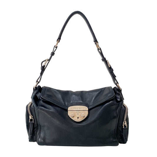 Black Leather Shoulder Bag