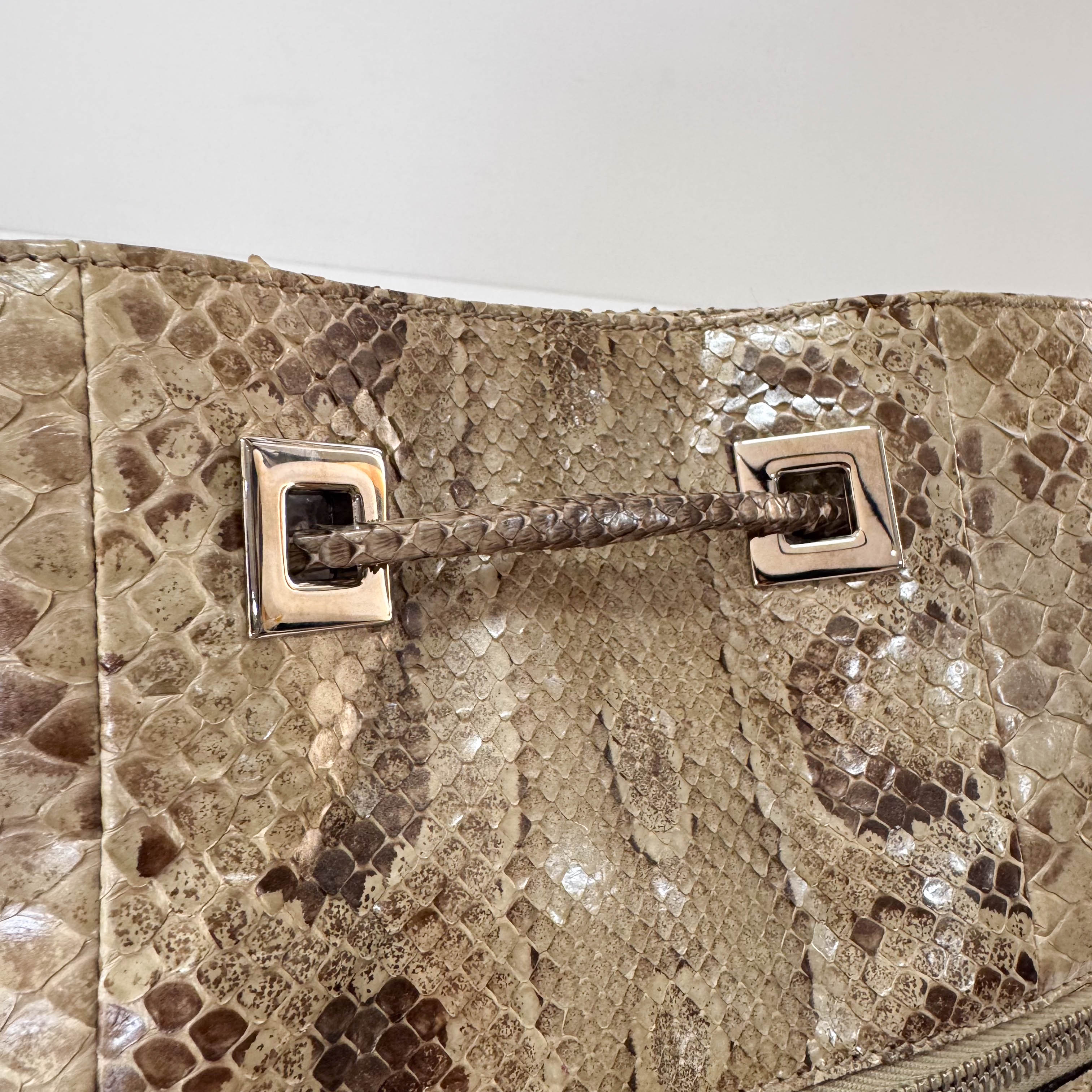 Metallic Leather Drawstring Bag