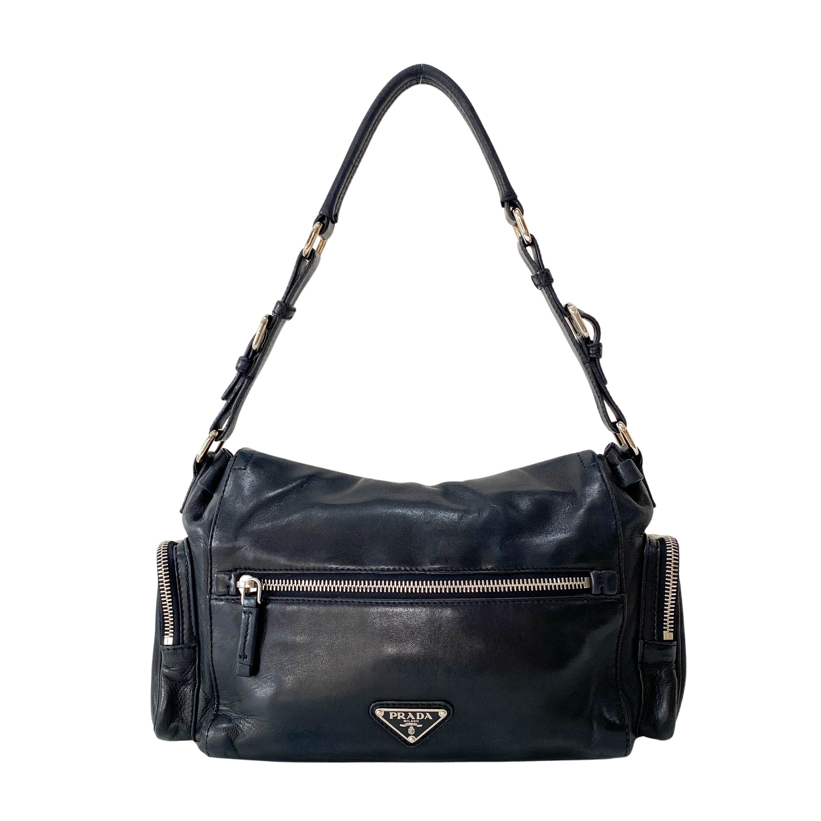 Black Leather Shoulder Bag