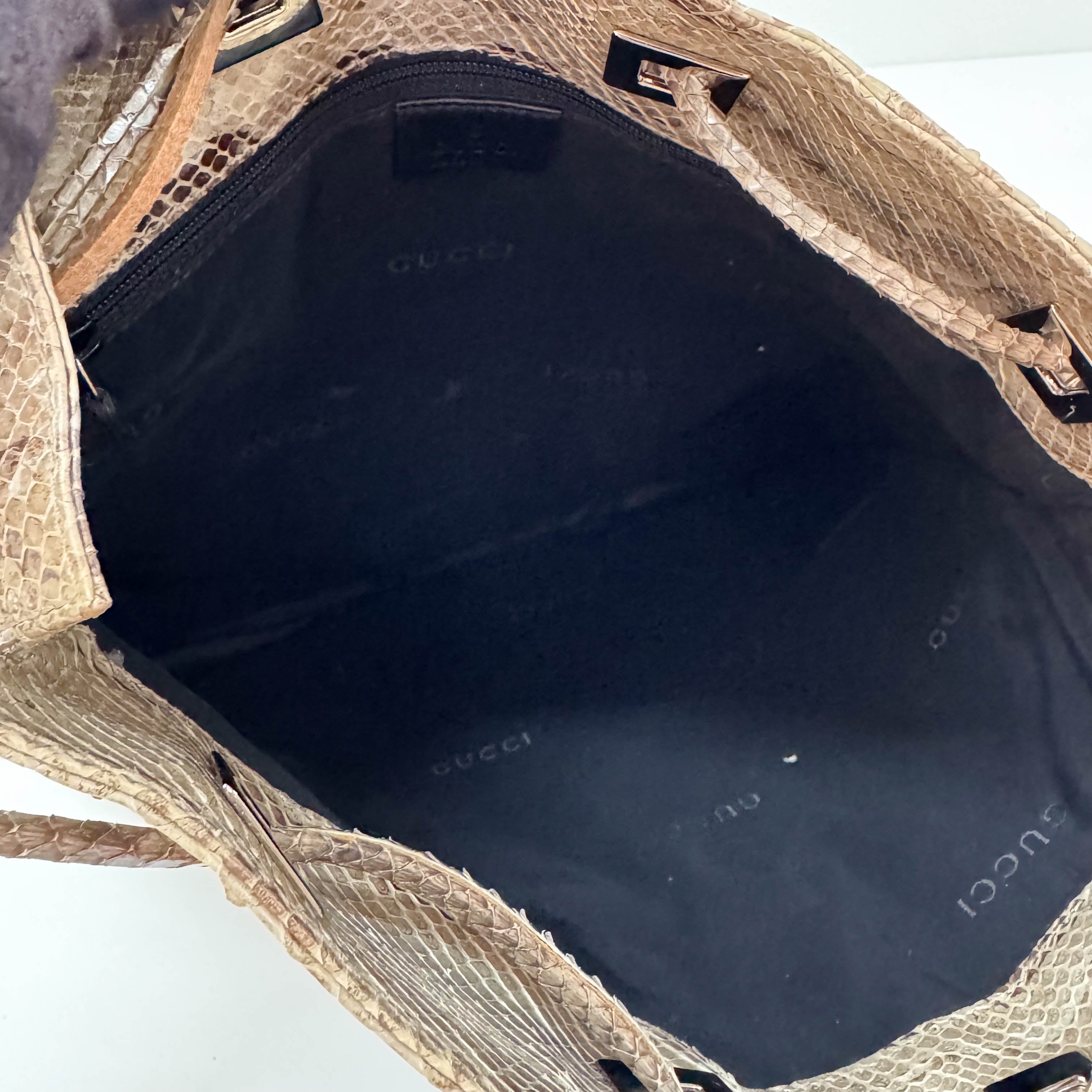 Metallic Leather Drawstring Bag