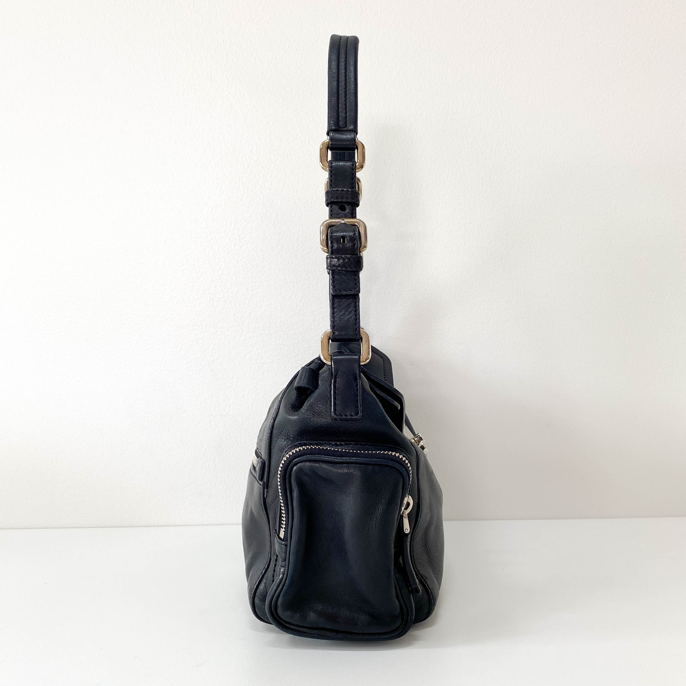 Black Leather Shoulder Bag