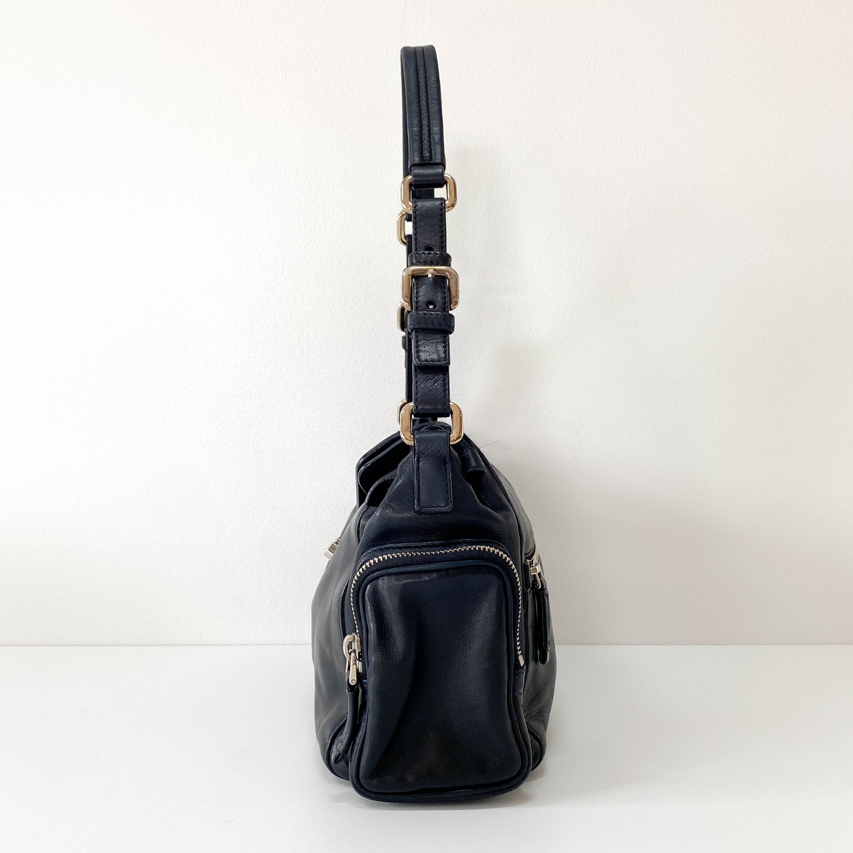 Black Leather Shoulder Bag