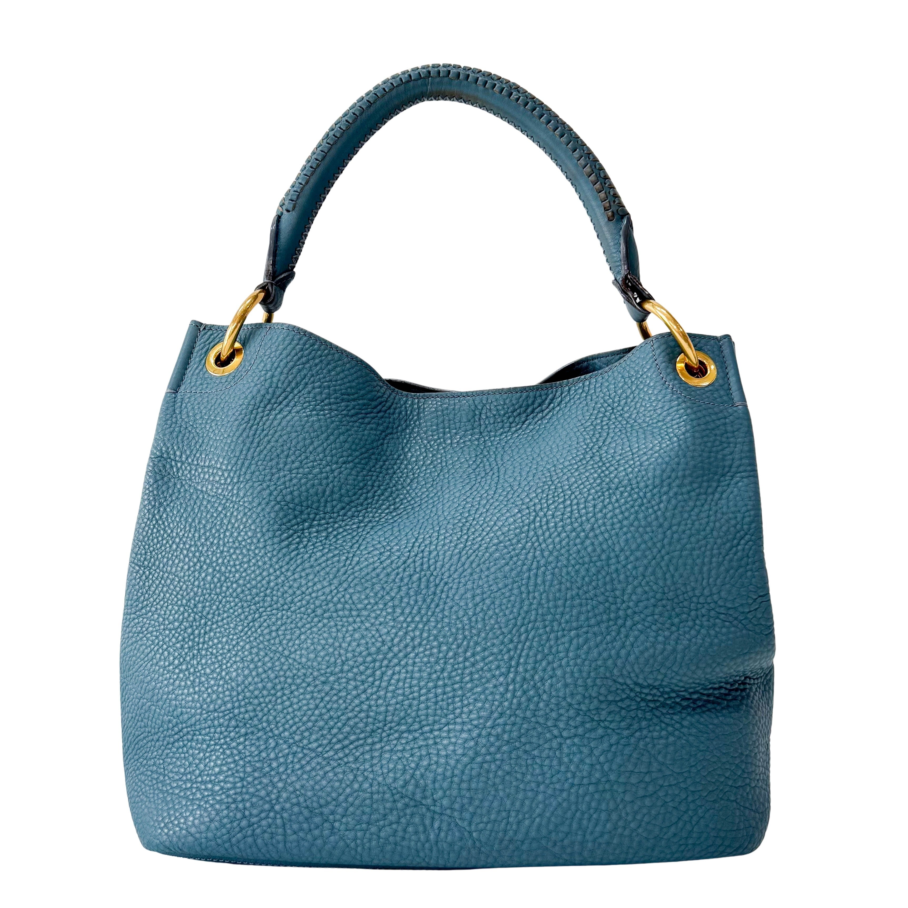 Sky Blue Vitello Daino Tote Bag