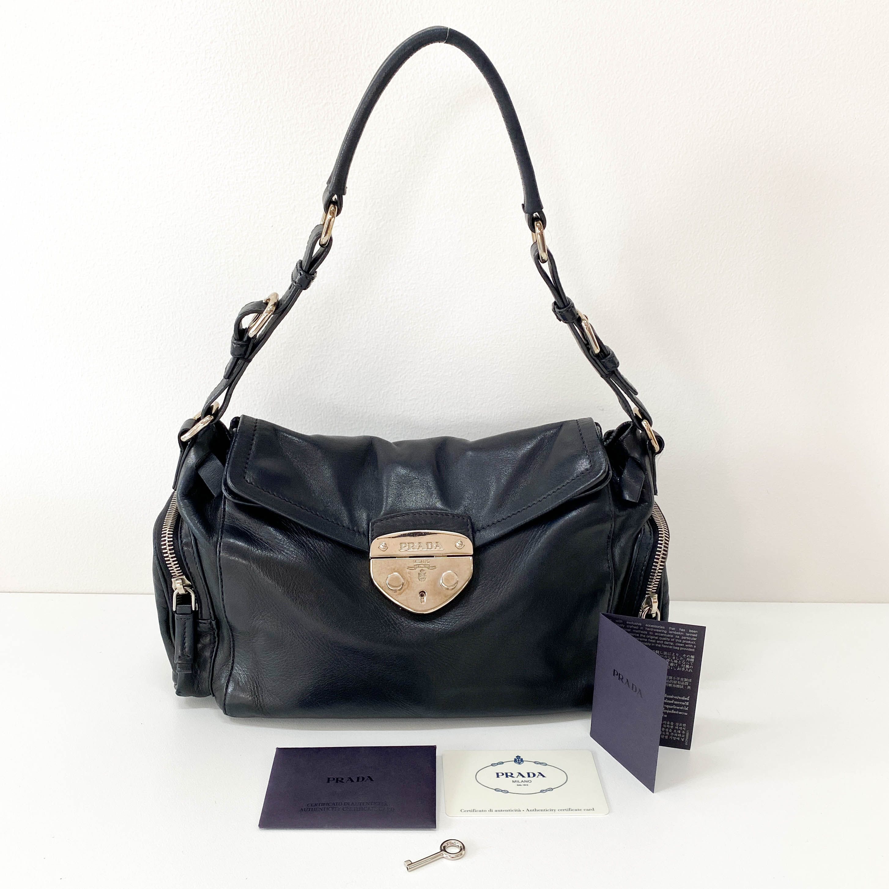 Black Leather Shoulder Bag