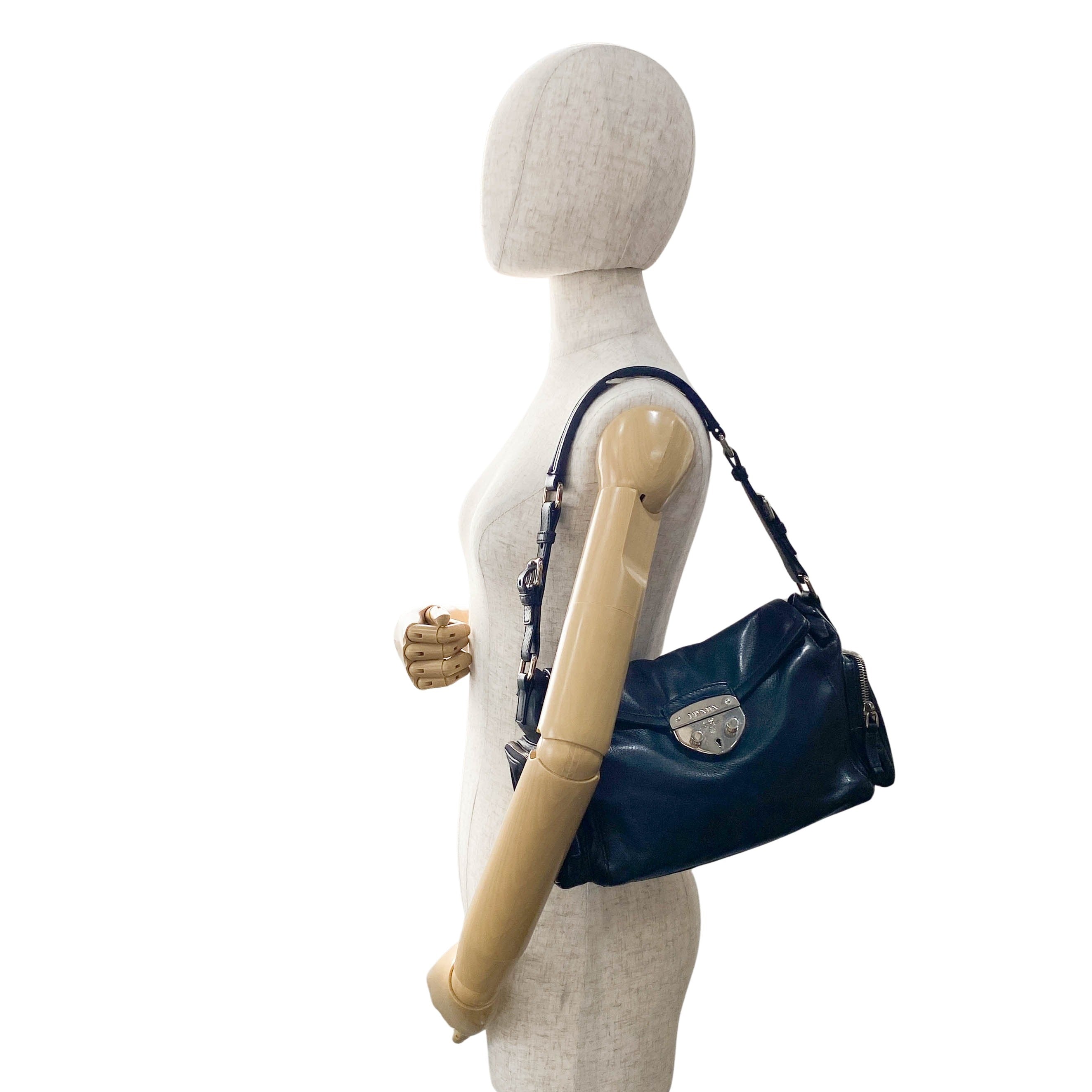 Black Leather Shoulder Bag