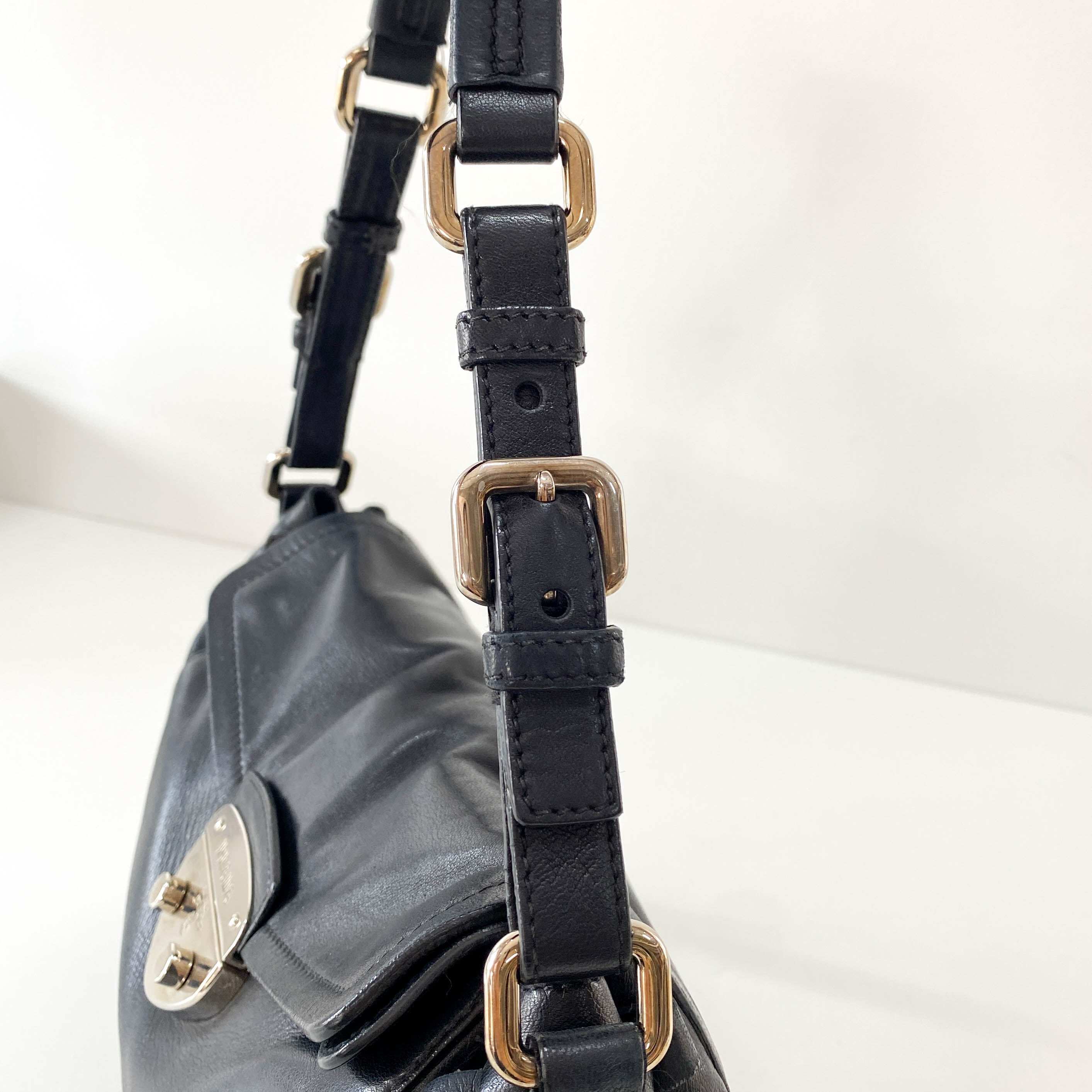 Black Leather Shoulder Bag