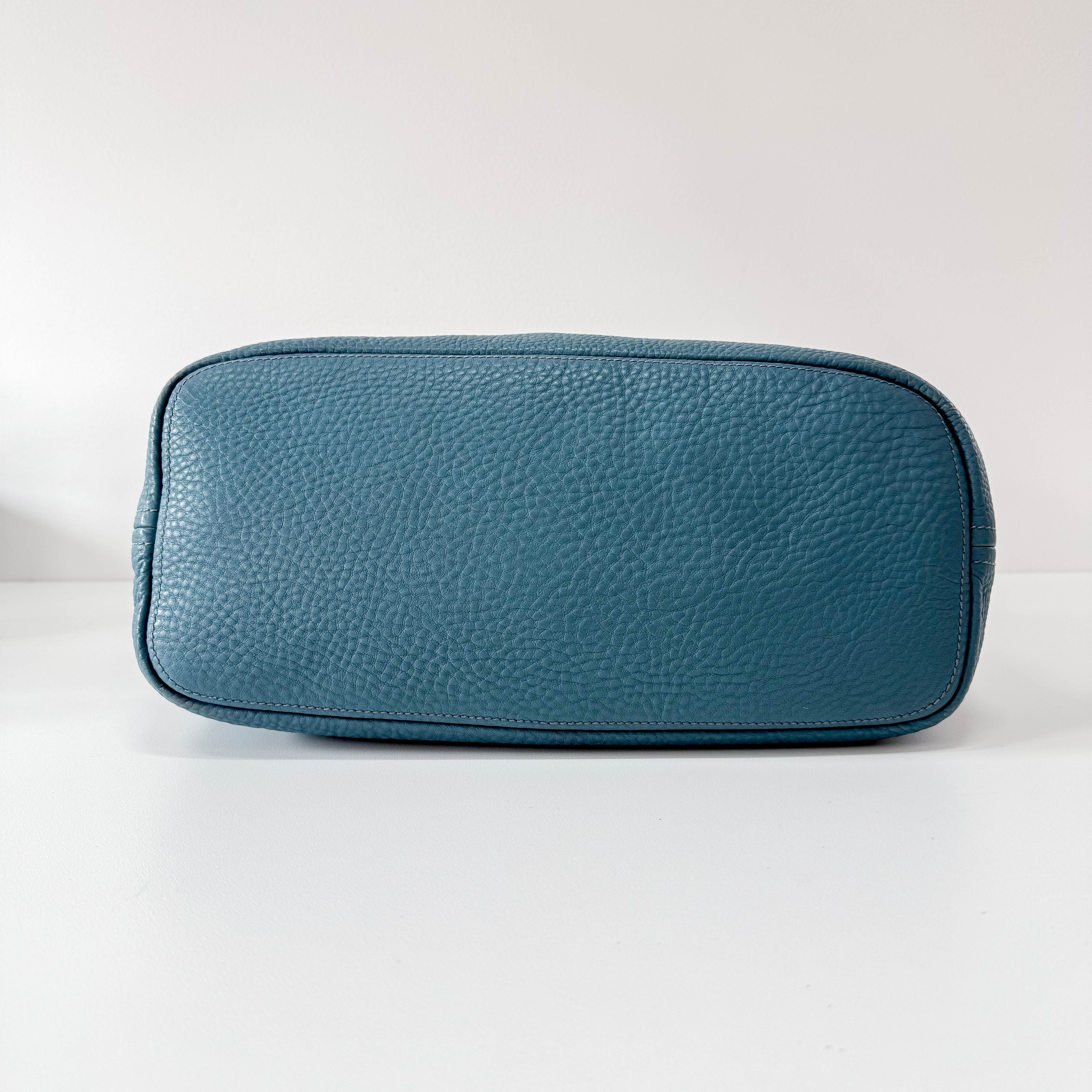 Sky Blue Vitello Daino Tote Bag