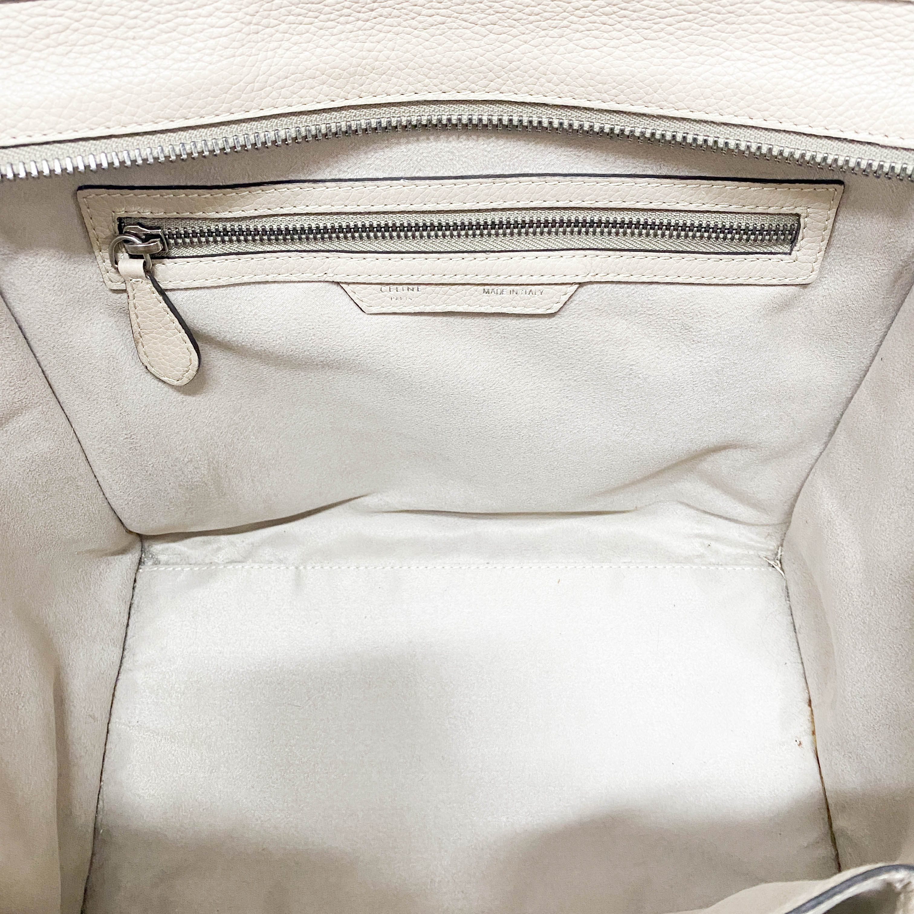 Mini Luggage Grey Leather Tote Bag