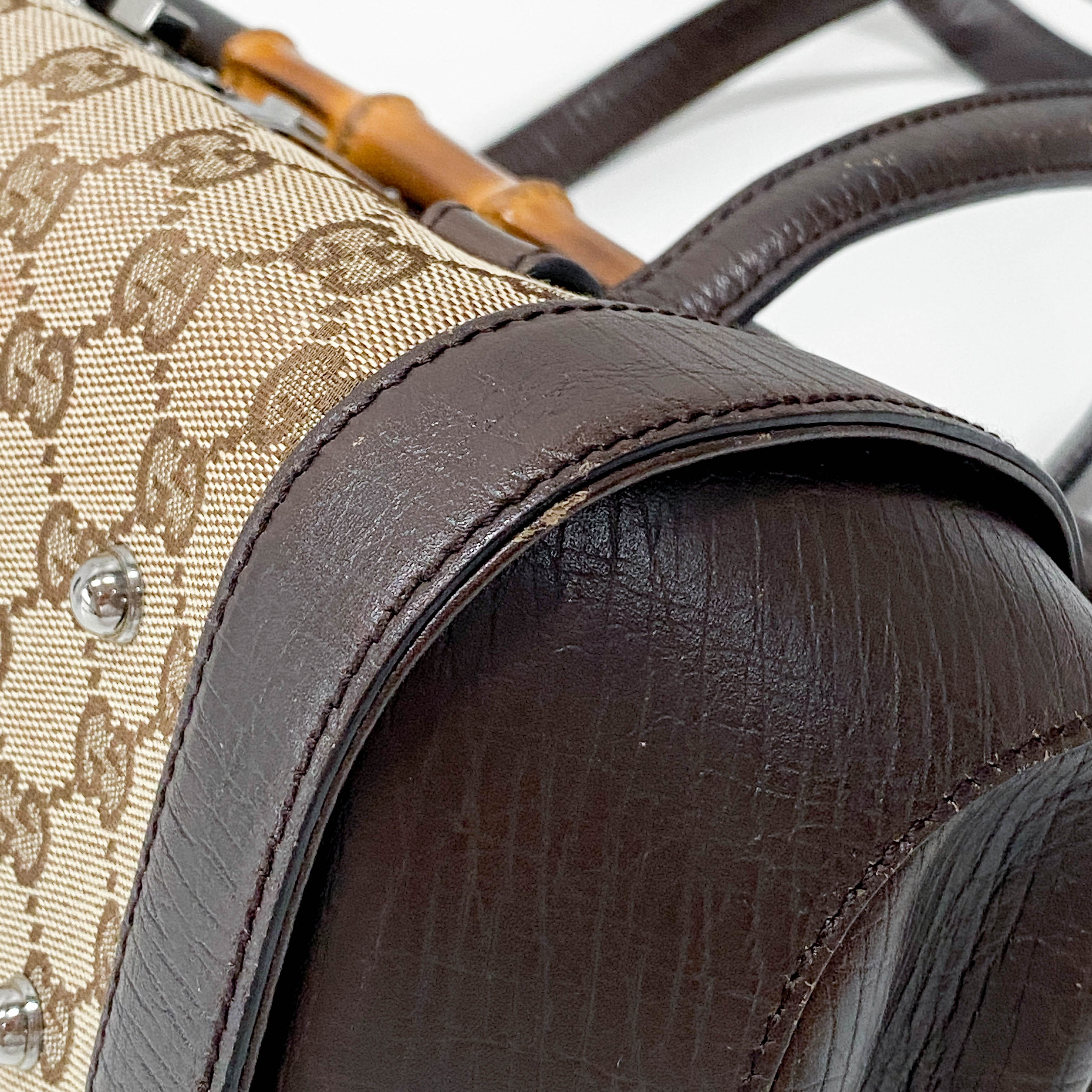 Bamboo Bullet Brown Leather Shoulder Bag