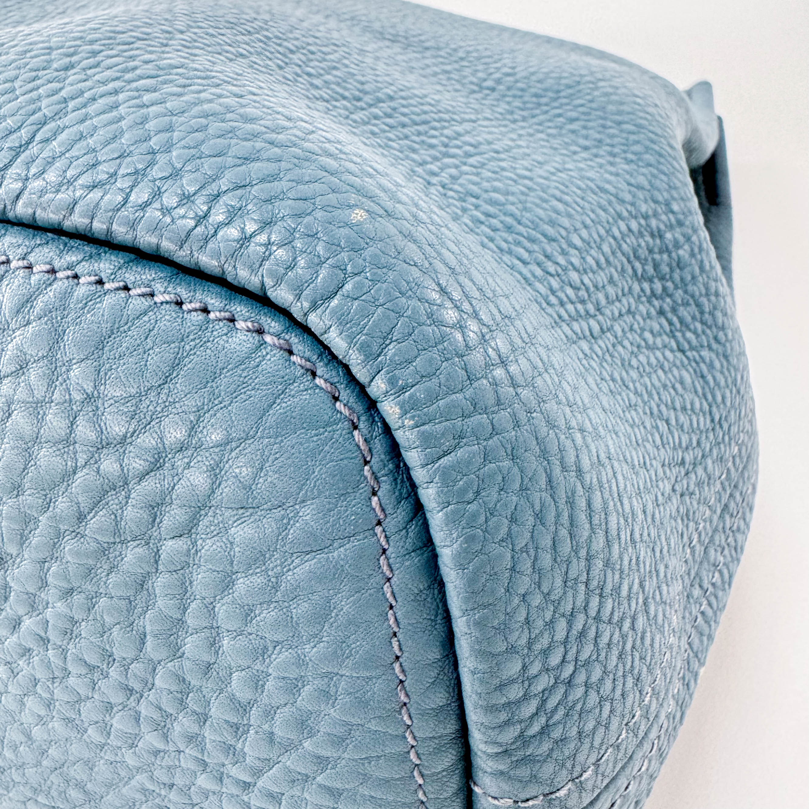 Sky Blue Vitello Daino Tote Bag