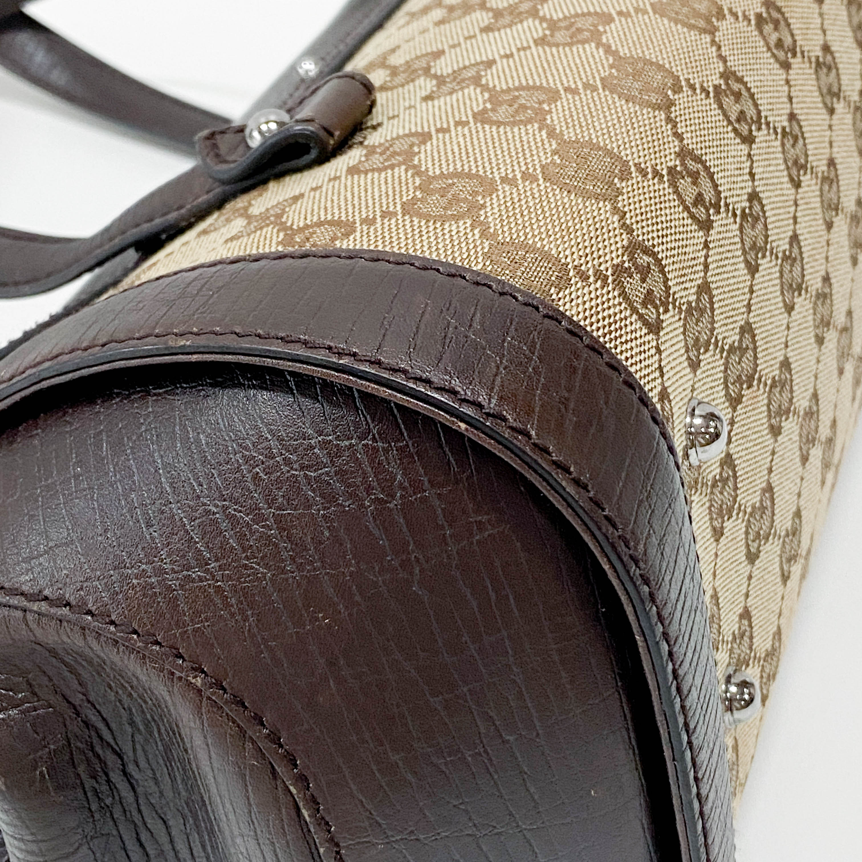 Bamboo Bullet Brown Leather Shoulder Bag