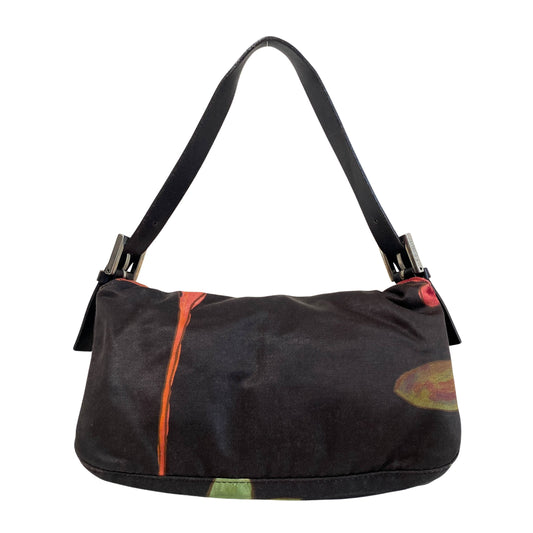 Baguette Flower Design Neoprene Shoulder Bag