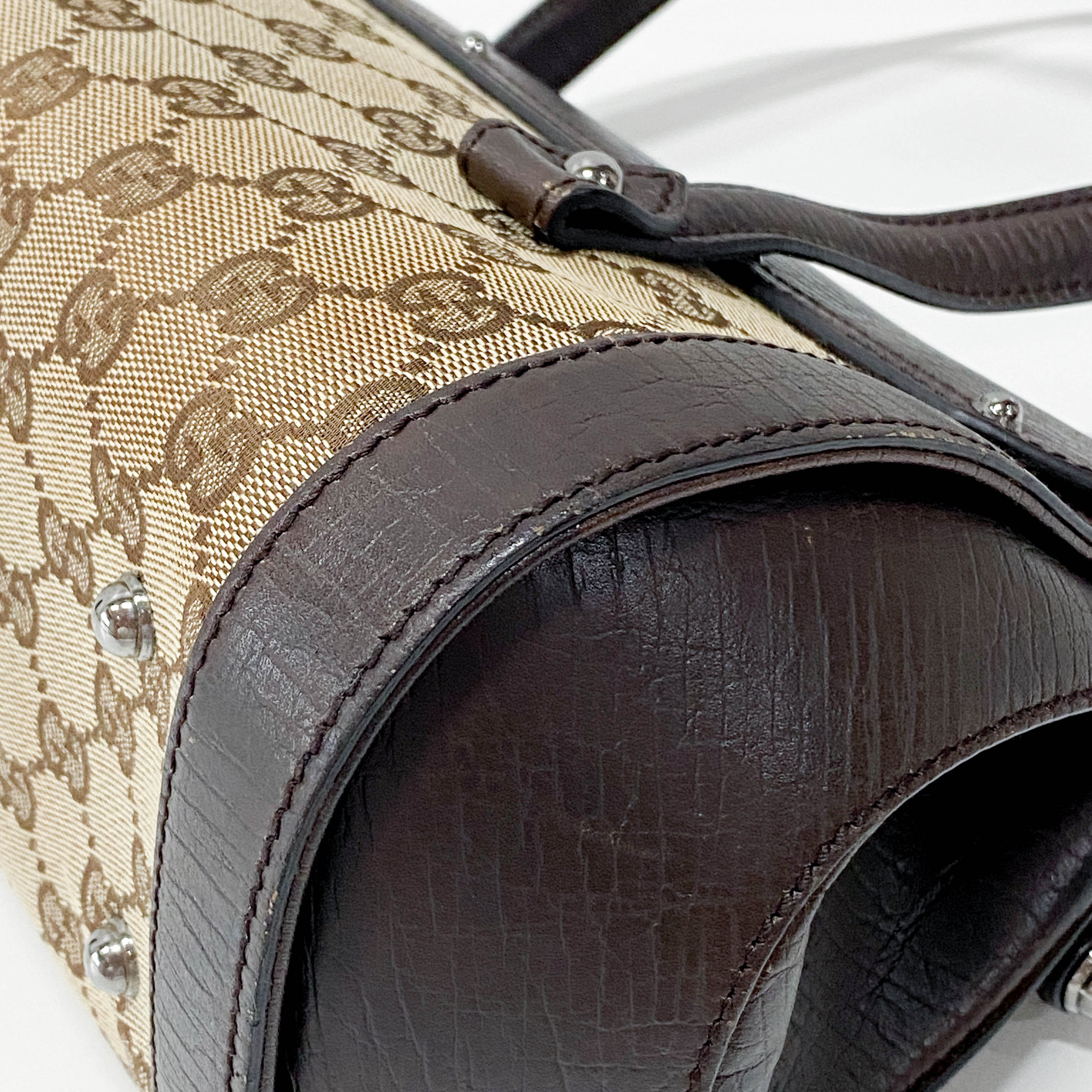 Bamboo Bullet Brown Leather Shoulder Bag