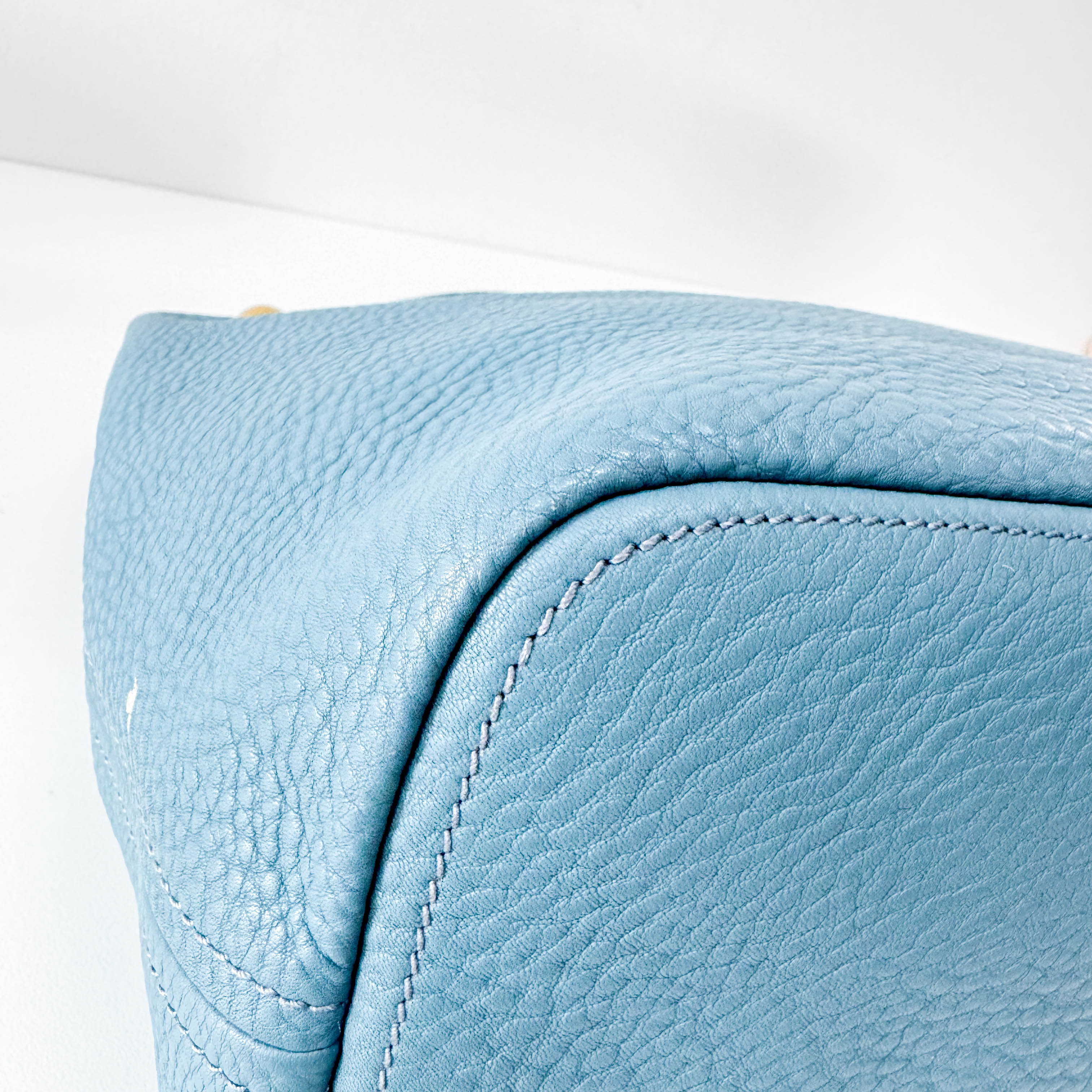 Sky Blue Vitello Daino Tote Bag