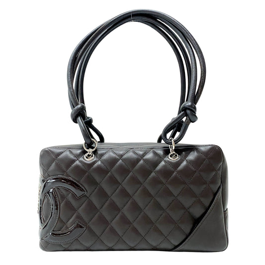 Cambon Ligne Brown Calfskin Bowling Shoulder Bag